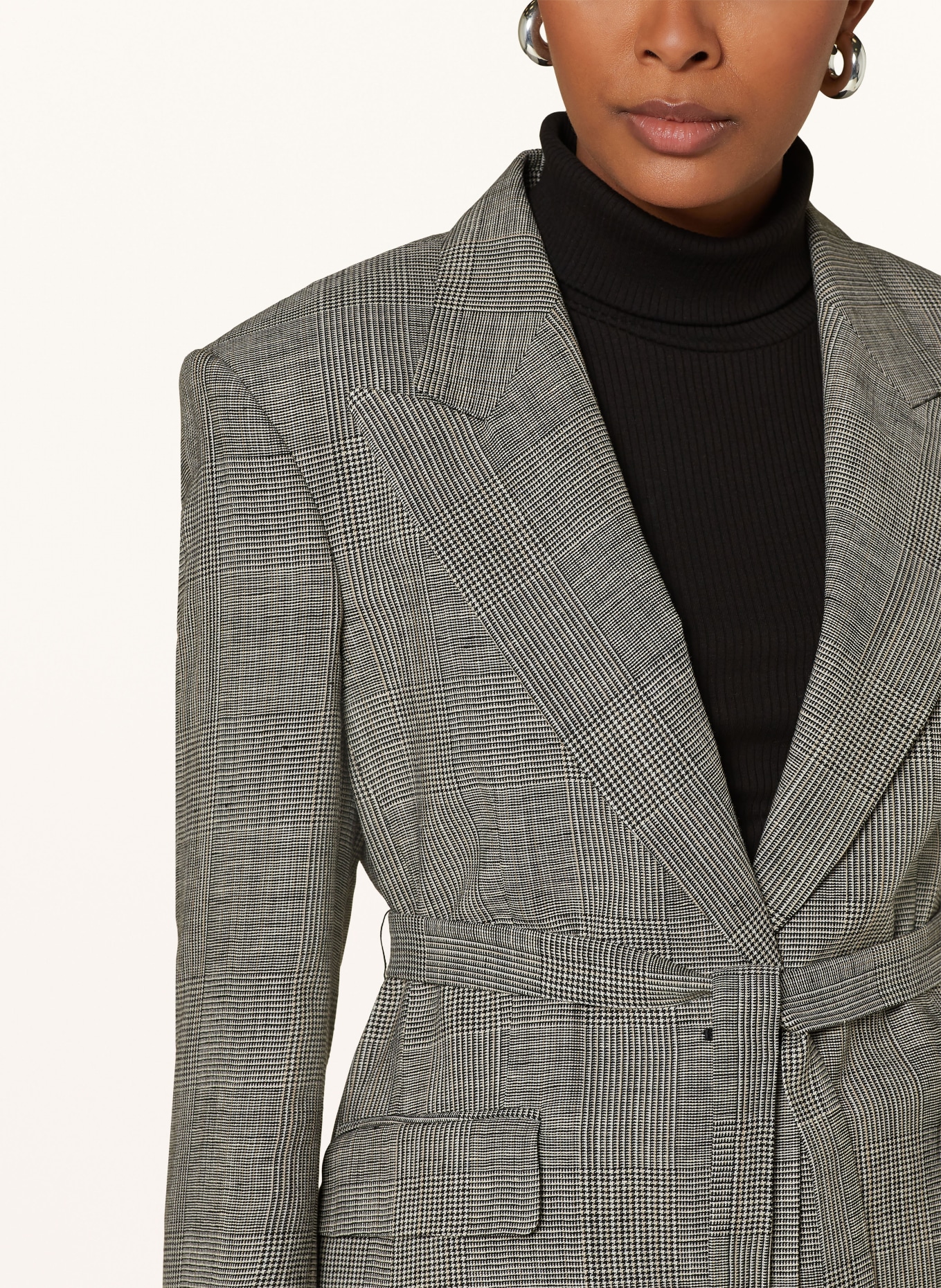 windsor. Blazer with linen, Color: BLACK/ WHITE (Image 4)