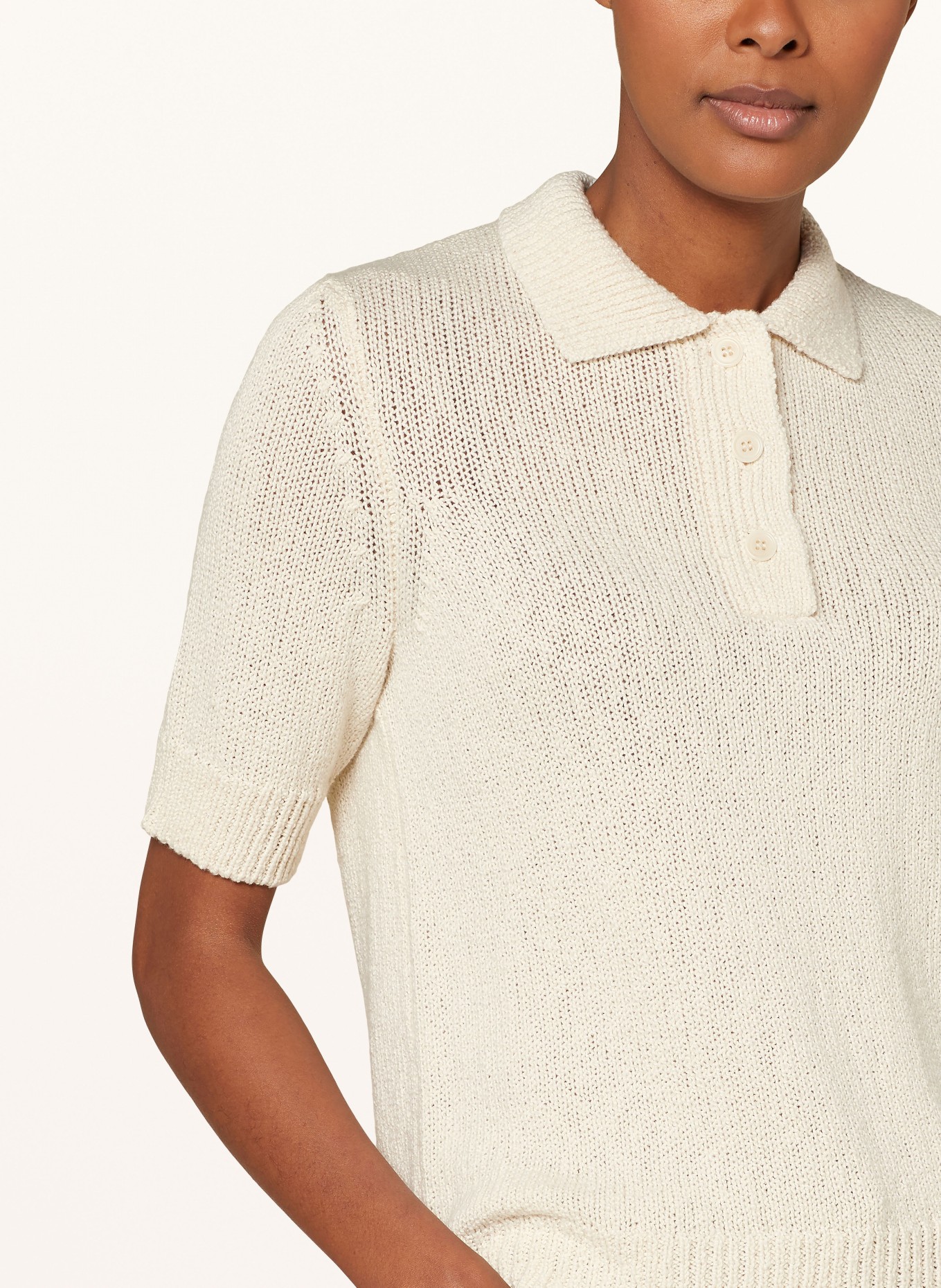 windsor. Knitted polo shirt, Color: CREAM (Image 4)