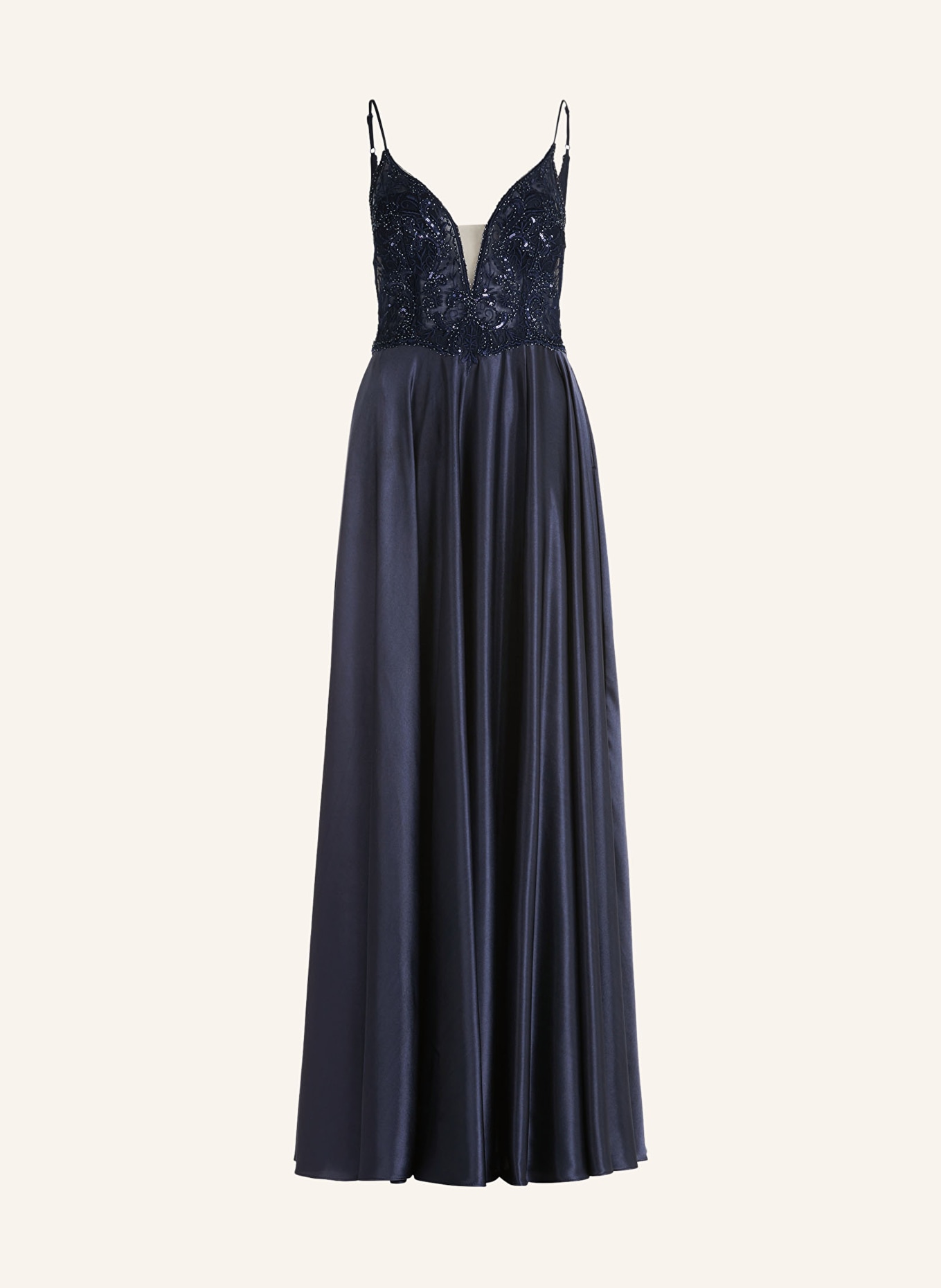 VM Vera Mont Evening dress with lace and decorative gems, Color: DARK BLUE (Image 1)