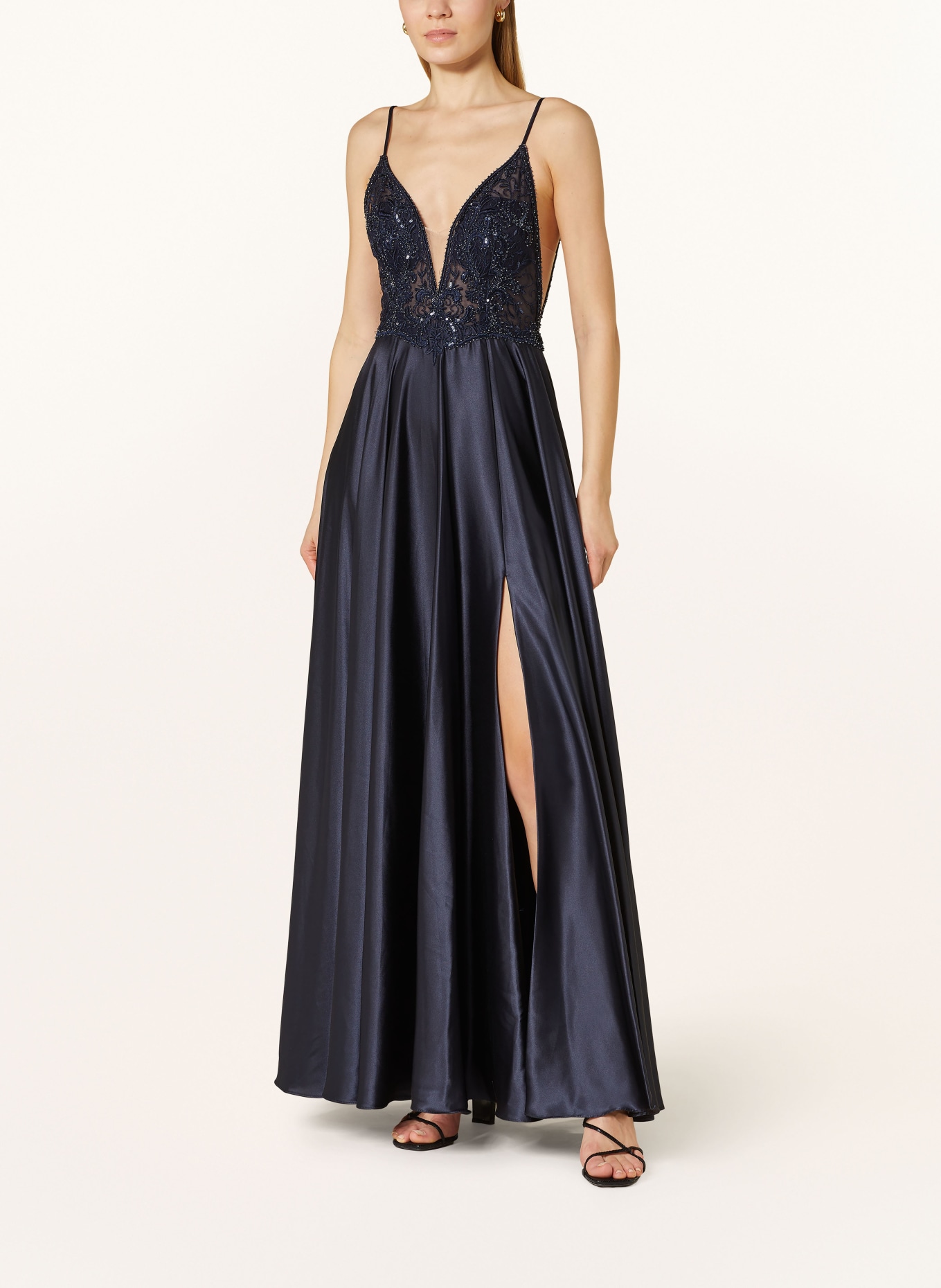 VM Vera Mont Evening dress with lace and decorative gems, Color: DARK BLUE (Image 2)