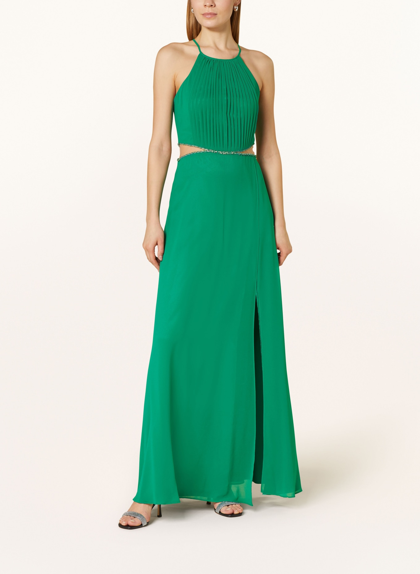 VM Vera Mont Evening dress with sequins and decorative gems, Color: GREEN (Image 2)