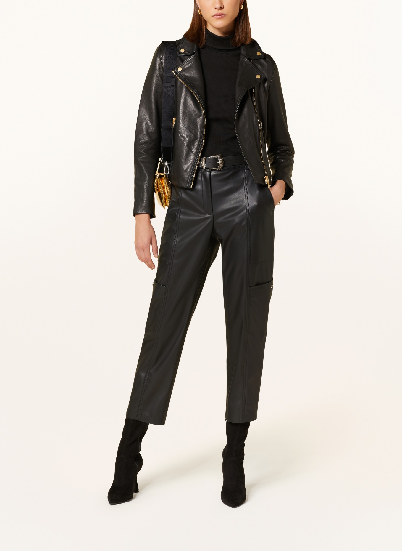 ALLSAINTS Leather jacket DALBY BIKER, Color: BLACK (Image 2)