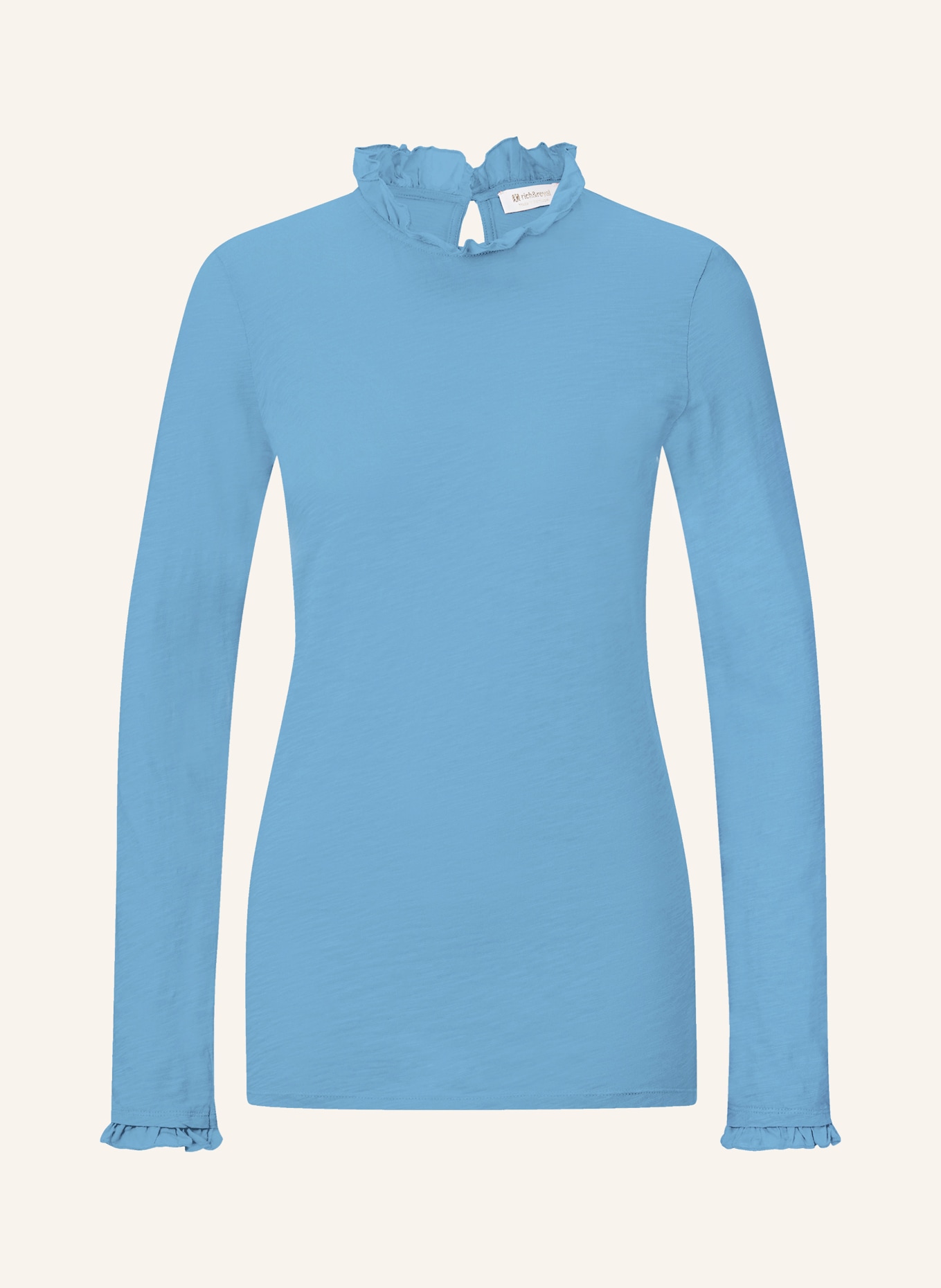 rich&royal Long sleeve shirt with ruffles, Color: BLUE (Image 1)