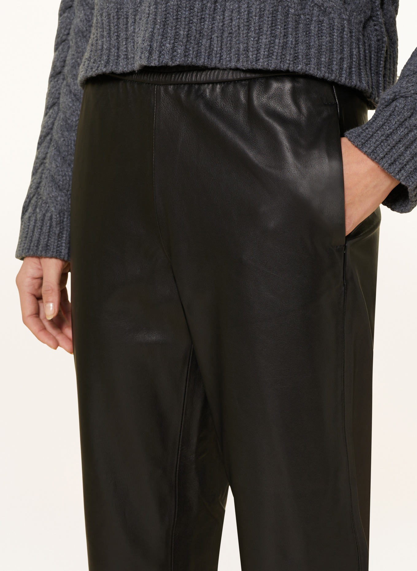 ALLSAINTS Leather trousers JEN, Color: BLACK (Image 5)