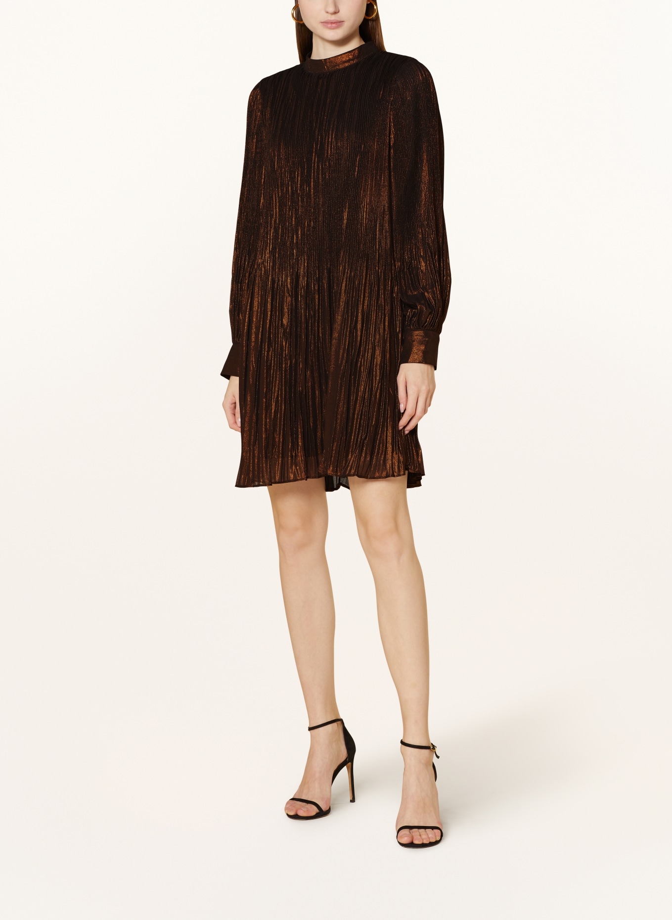 Phase Eight Pleated dress ANNABEL, Color: DARK BROWN (Image 2)