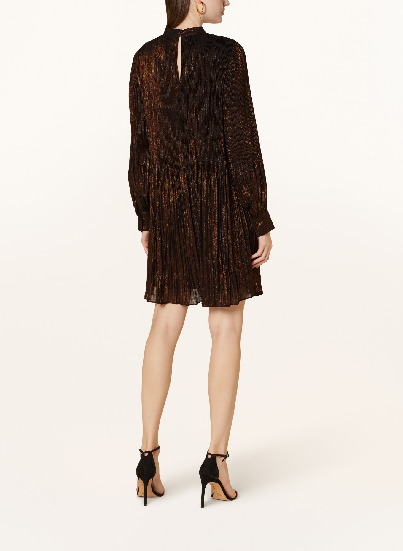 Phase Eight Pleated dress ANNABEL, Color: DARK BROWN (Image 3)