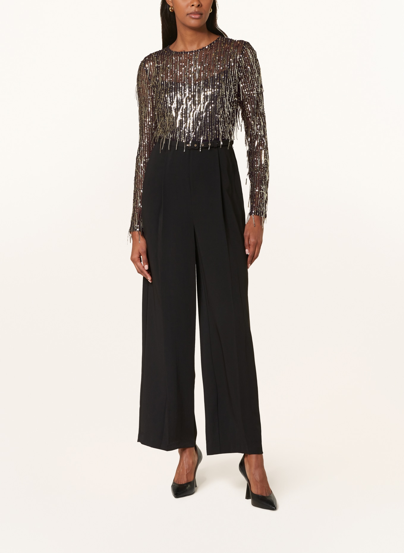 Phase Eight Jumpsuit MARIAH mit Pailletten in schwarz gold