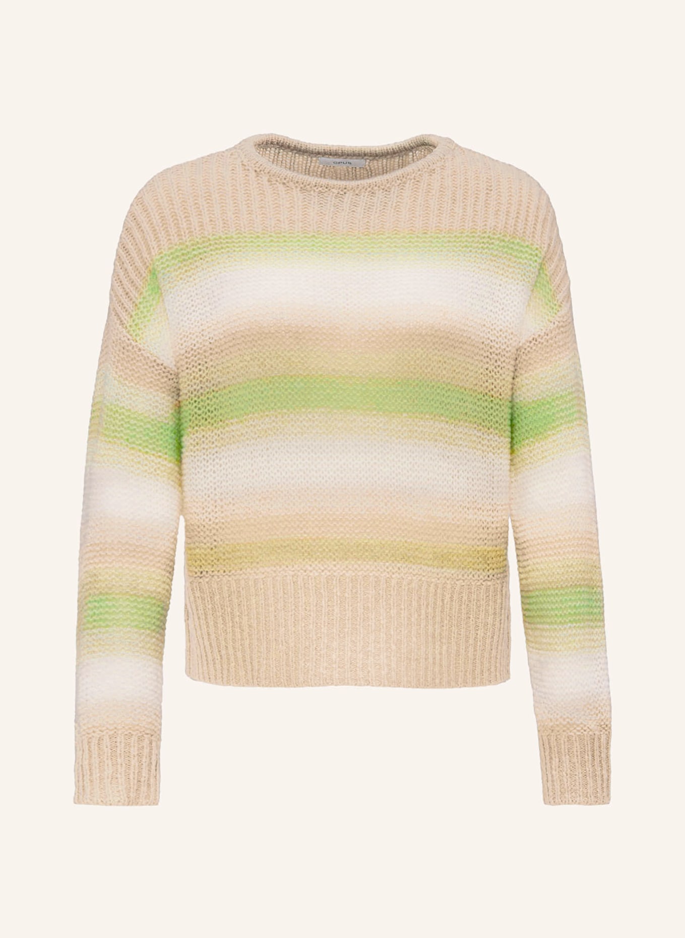 OPUS Sweater PRADIENT, Color: LIGHT GREEN/ BEIGE/ WHITE (Image 1)