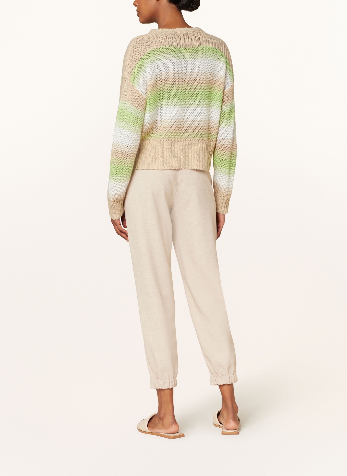 OPUS Sweater PRADIENT, Color: LIGHT GREEN/ BEIGE/ WHITE (Image 3)