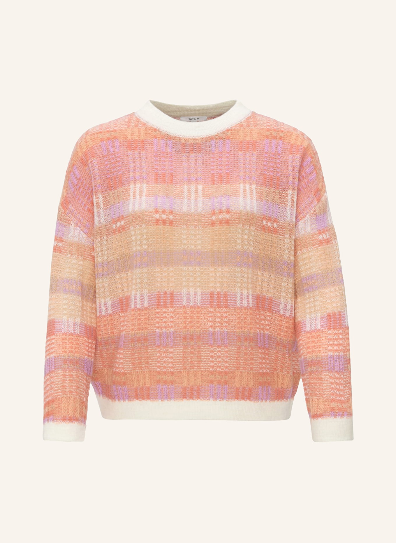 OPUS Sweater POLIRA MOSAIC, Color: LIGHT RED/ PURPLE/ WHITE (Image 1)
