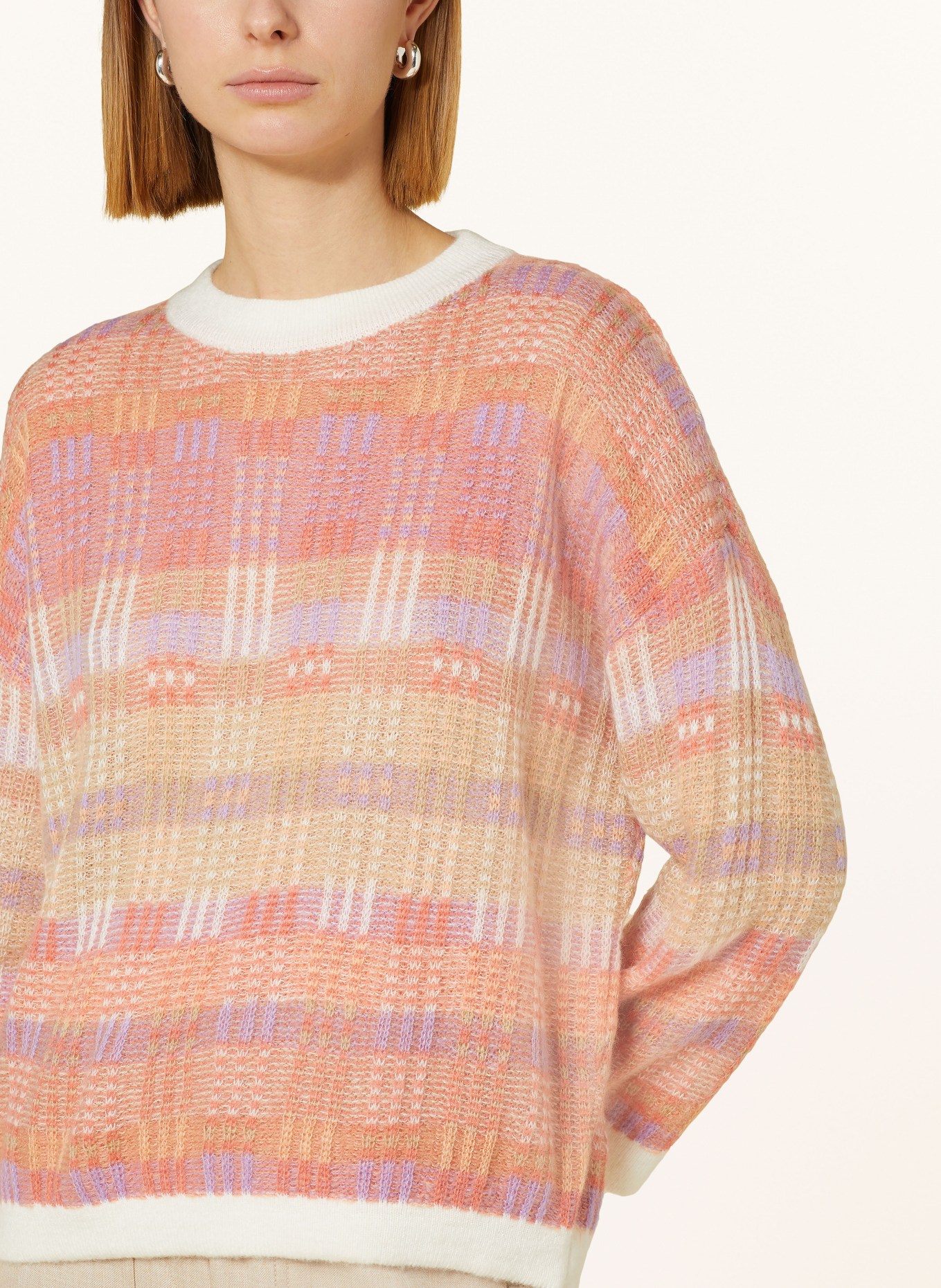 OPUS Sweater POLIRA MOSAIC, Color: LIGHT RED/ PURPLE/ WHITE (Image 4)