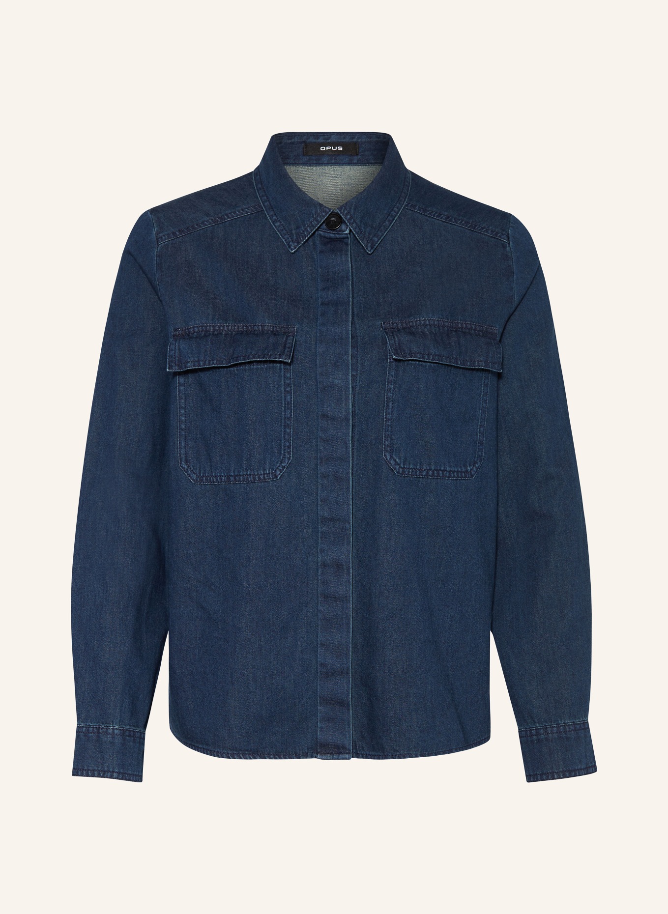 OPUS Denim blouse FRIDOLAN, Color: DARK BLUE (Image 1)