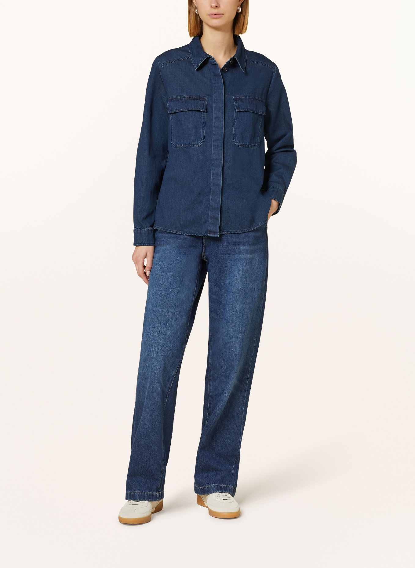 OPUS Denim blouse FRIDOLAN, Color: DARK BLUE (Image 2)
