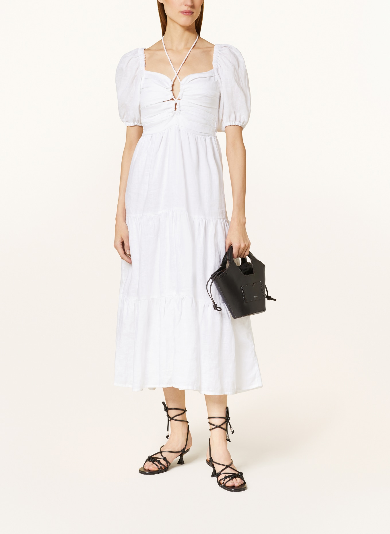 FAITHFULL THE BRAND Linen dress PALACIO, Color: WHITE (Image 2)