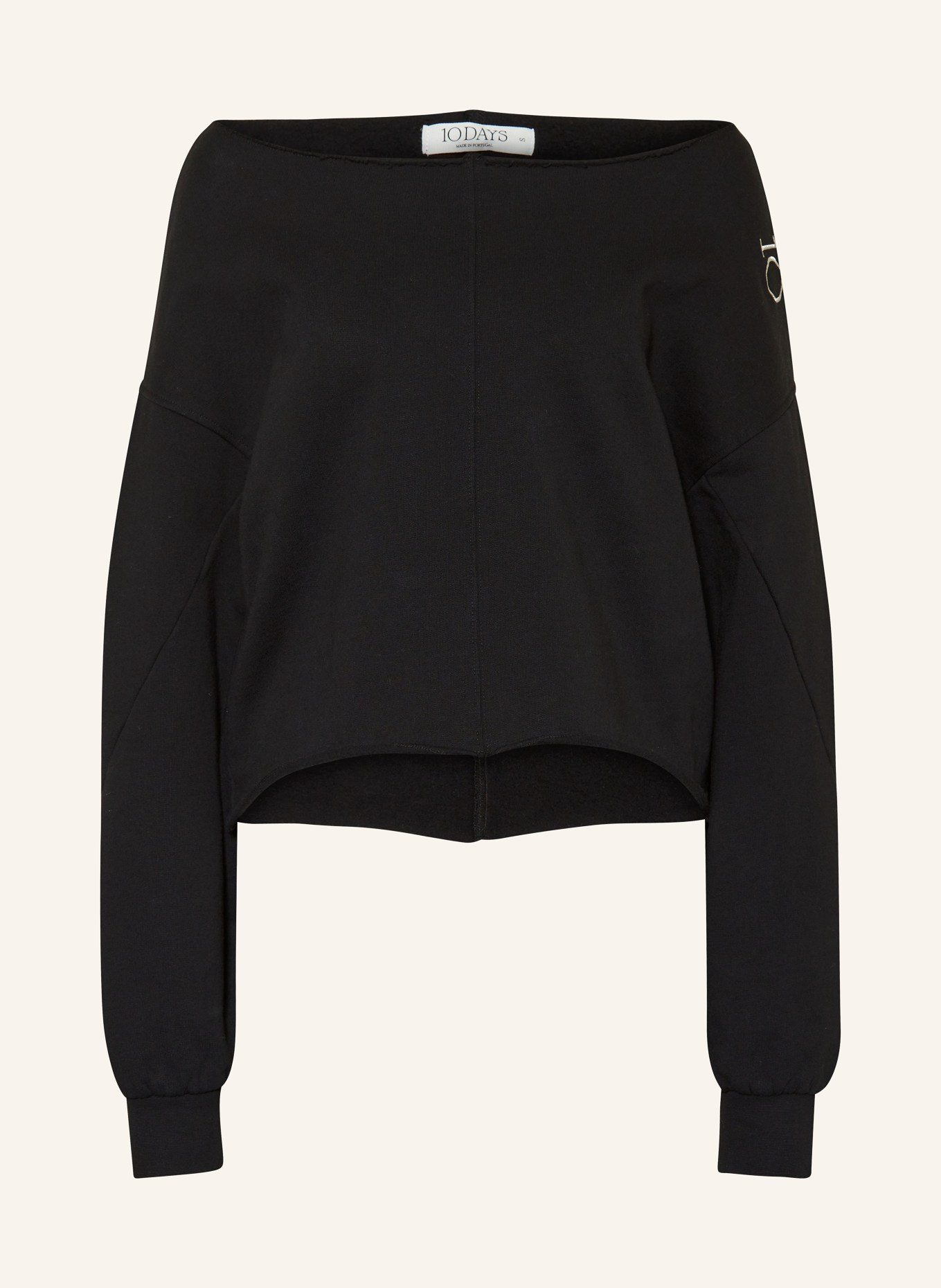 10DAYS Cropped sweatshirt, Color: BLACK (Image 1)
