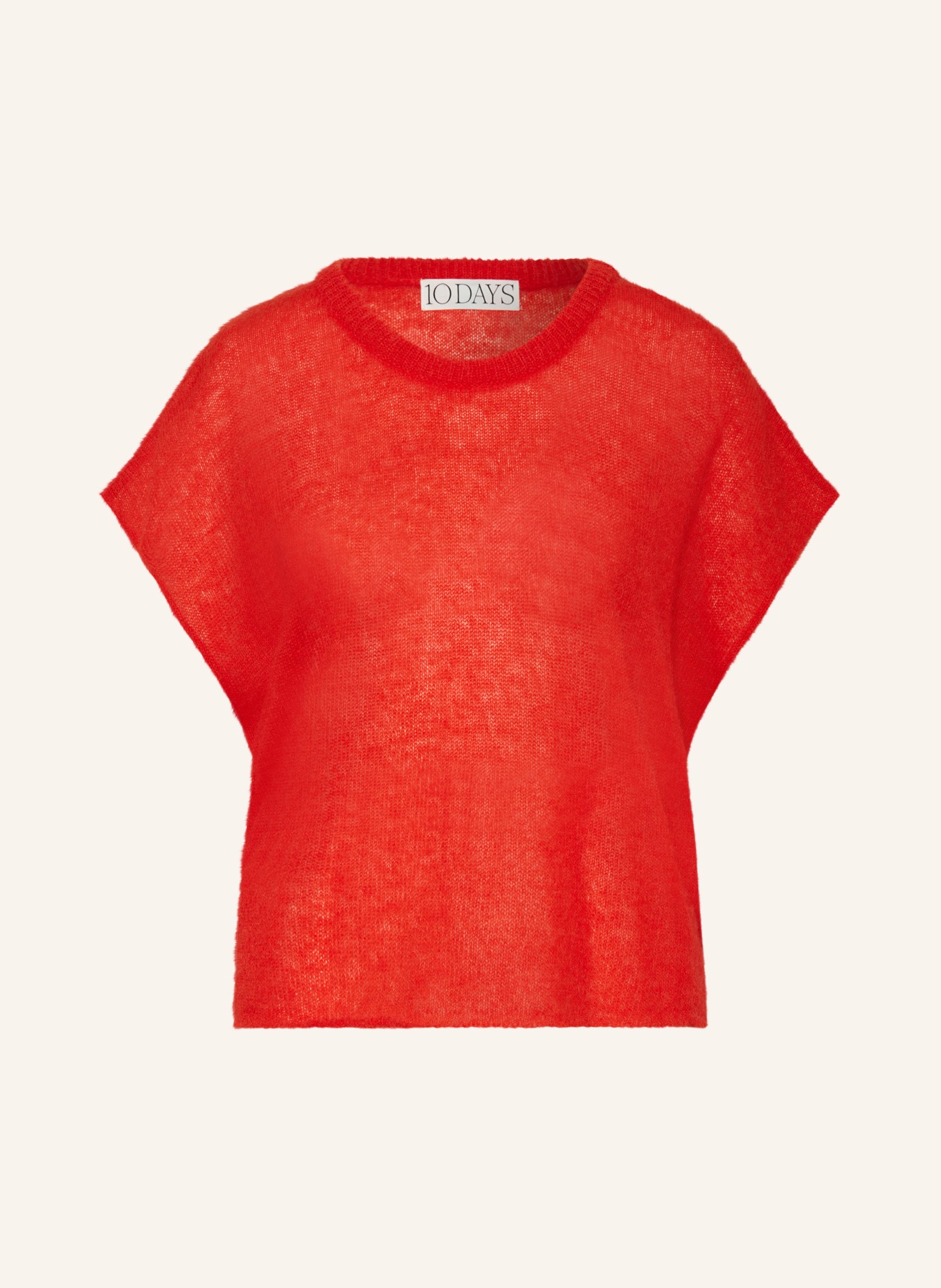 10DAYS Dzianinowa koszulka z dodatkiem alpaki, Kolor: CZERWONY (Obrazek 1)