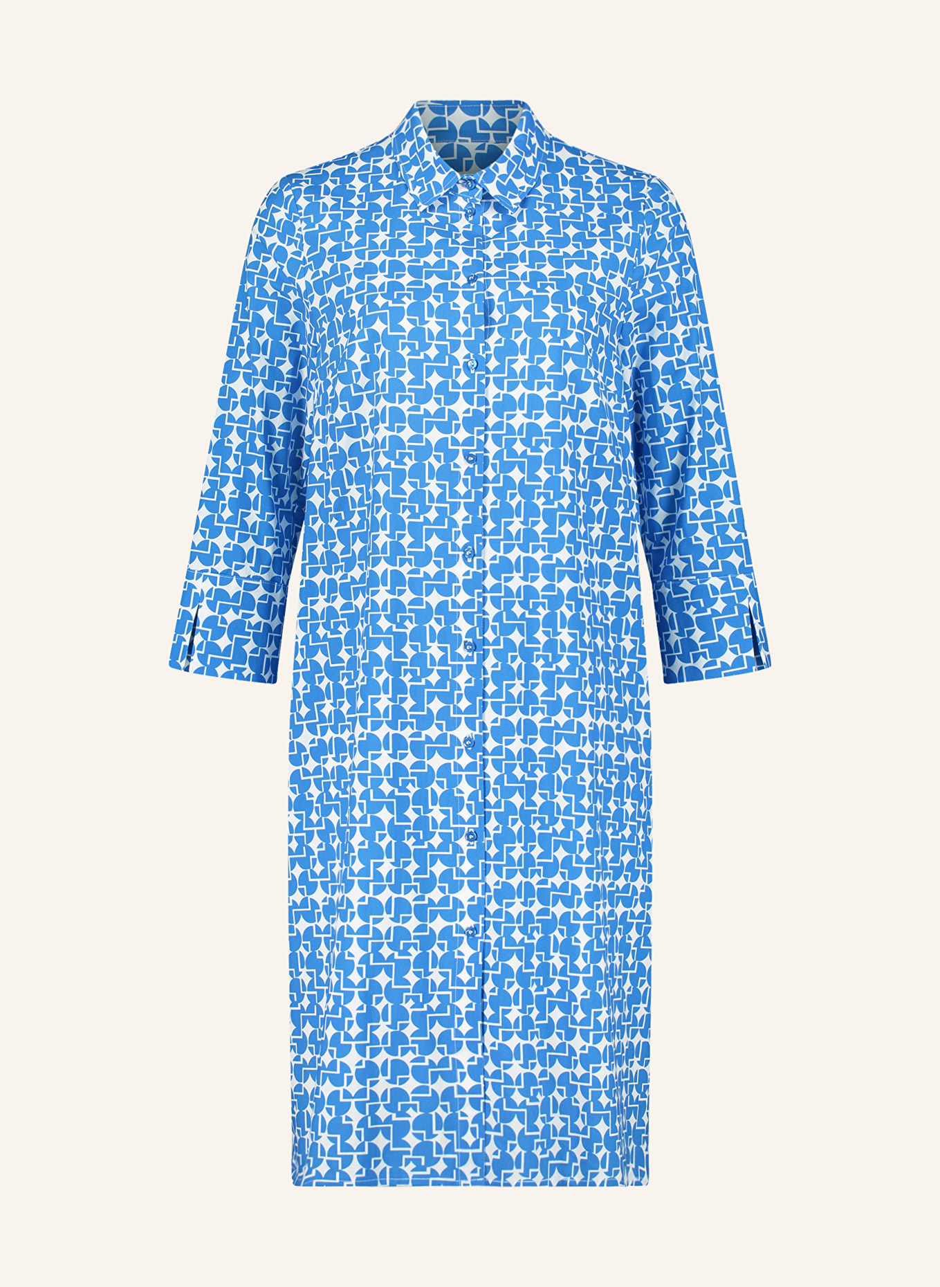 ROBE LÉGÈRE Shirt dress with 3/4 sleeves, Color: BLUE/ WHITE (Image 1)