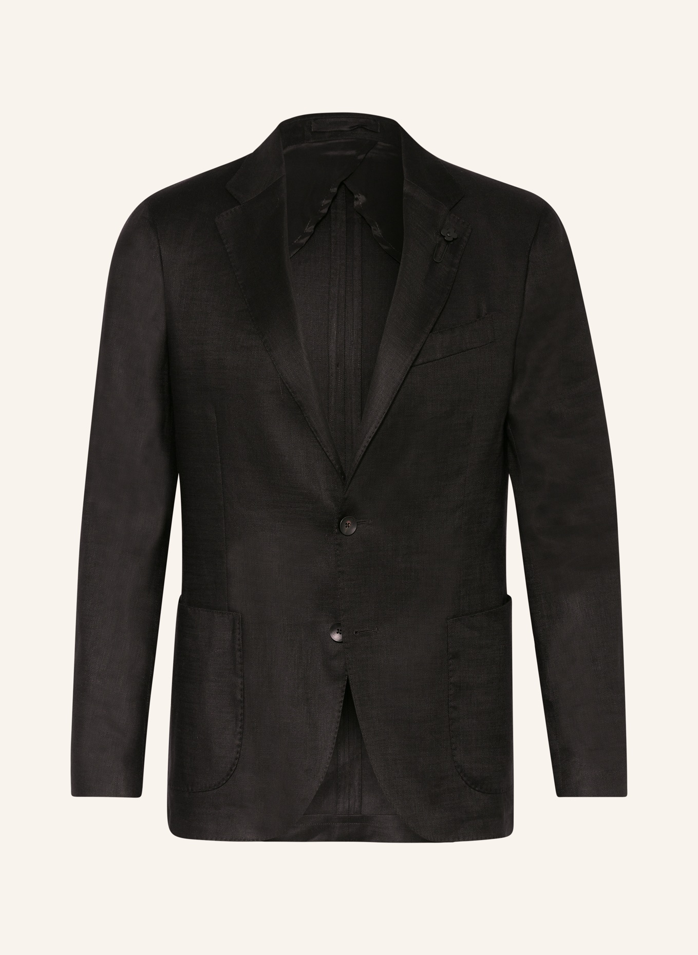 LARDINI Suit jacket regular fit with linen, Color: BLACK (Image 1)