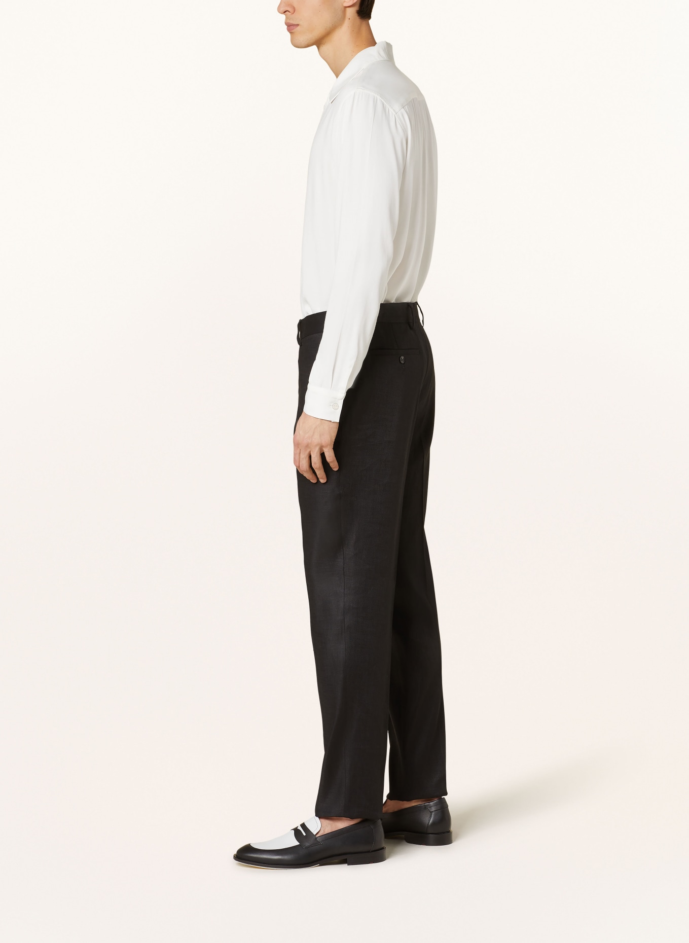 LARDINI Suit trousers regular fit with linen, Color: BLACK (Image 5)