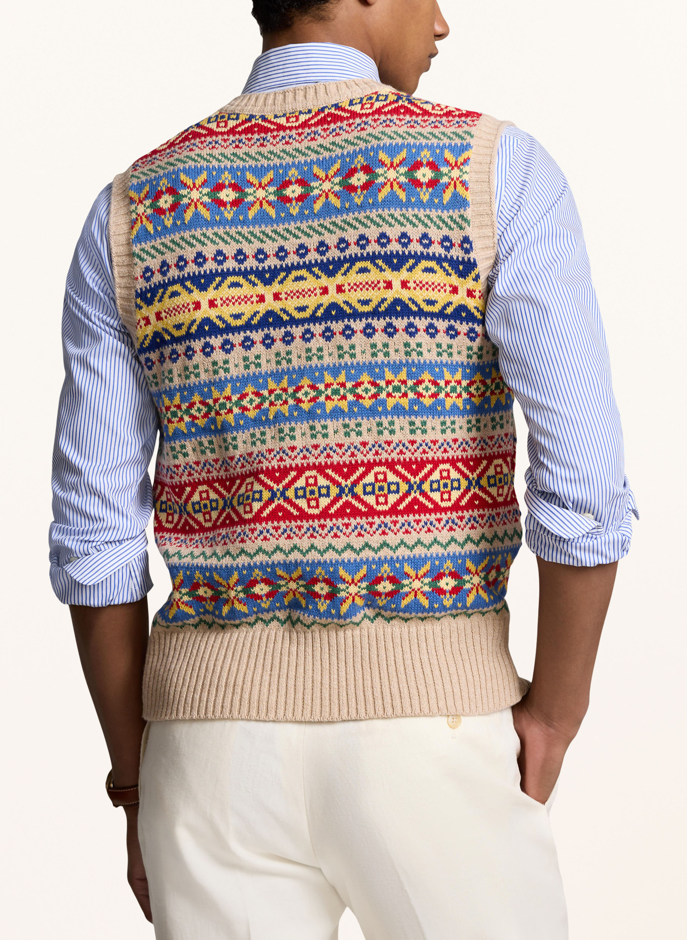 POLO RALPH LAUREN Sweater vest, Color: LIGHT BROWN/ RED/ BLUE (Image 3)