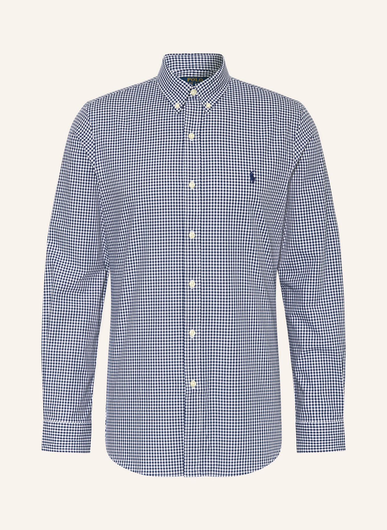 POLO RALPH LAUREN Shirt slim fit: DARK BLUE / WHITE
