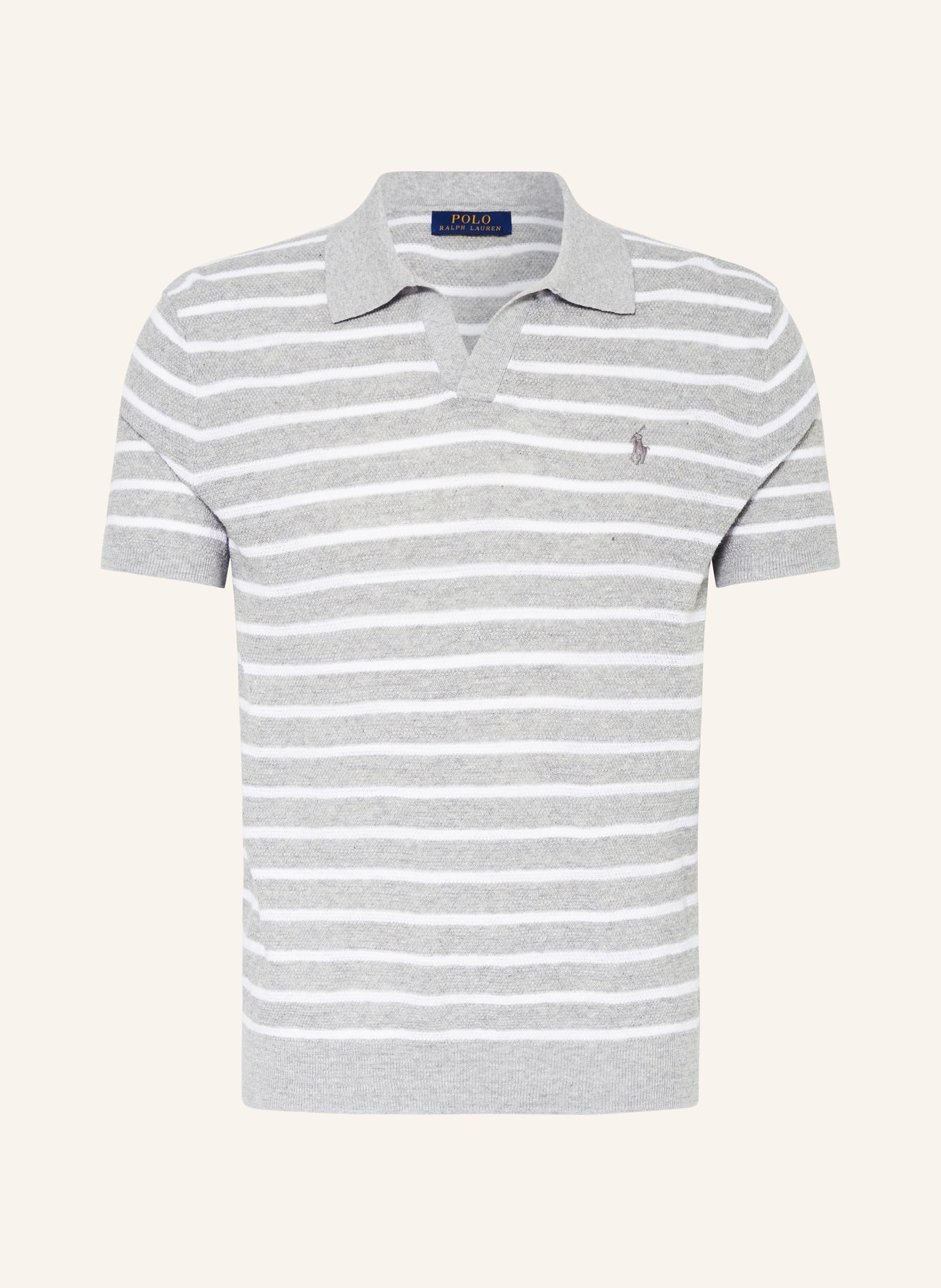 POLO RALPH LAUREN Knitted polo shirt, Color: GRAY/ WHITE (Image 1)