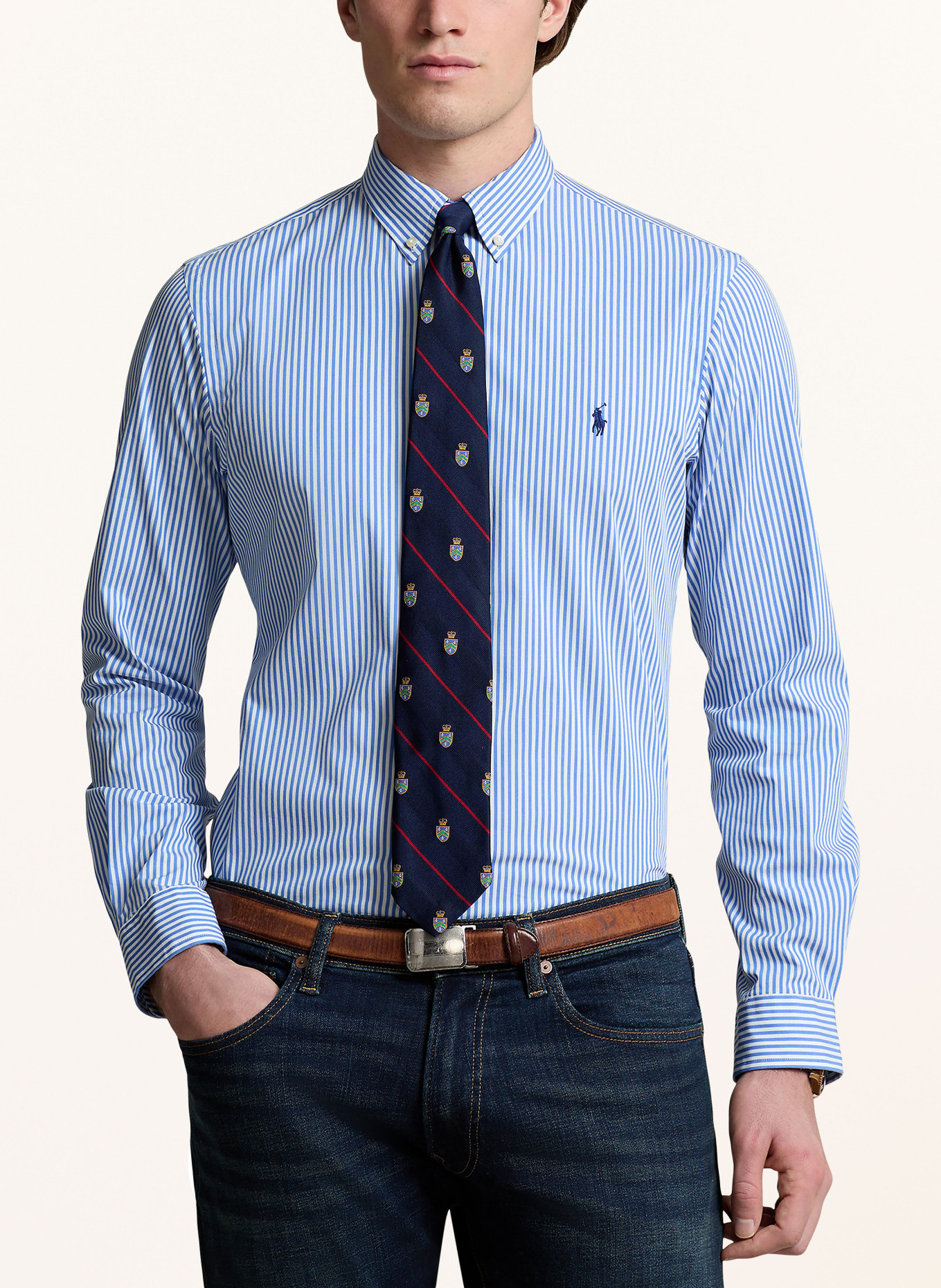 POLO RALPH LAUREN Shirt slim fit, Color: LIGHT BLUE/ WHITE (Image 4)