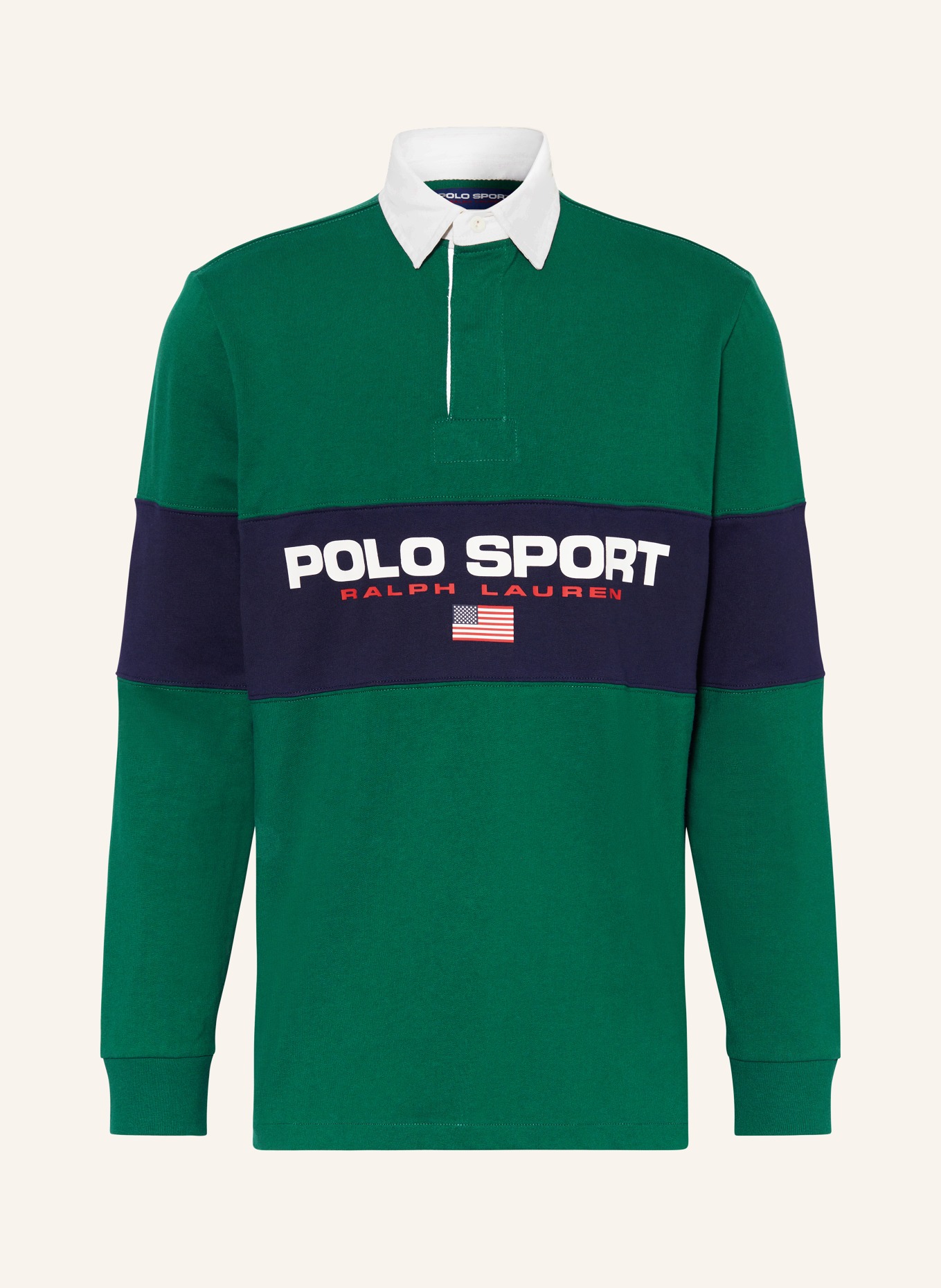 POLO SPORT Rugby shirt, Color: GREEN/ DARK BLUE/ WHITE (Image 1)