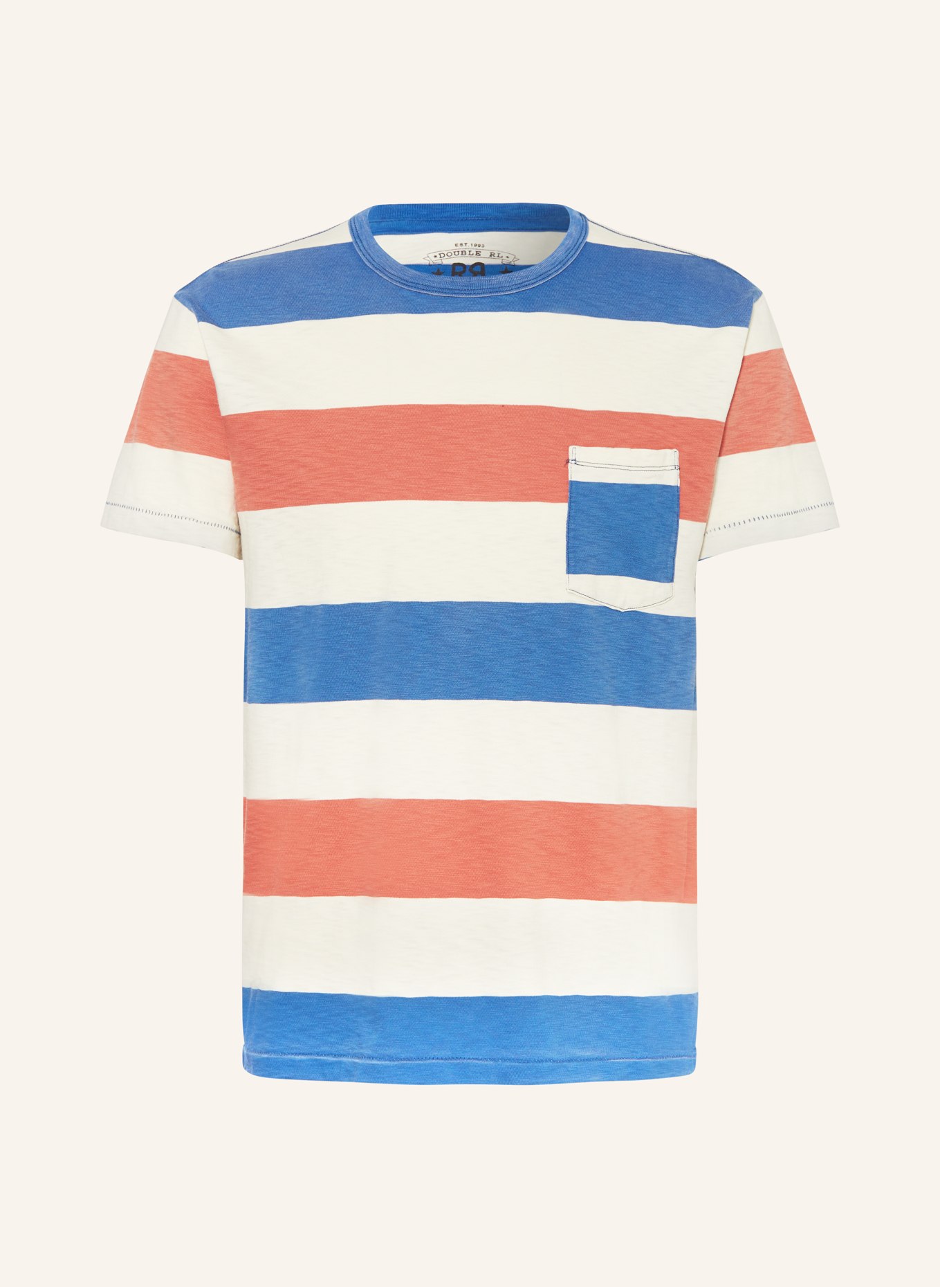 RRL T-shirt, Color: BLUE/ WHITE/ RED (Image 1)