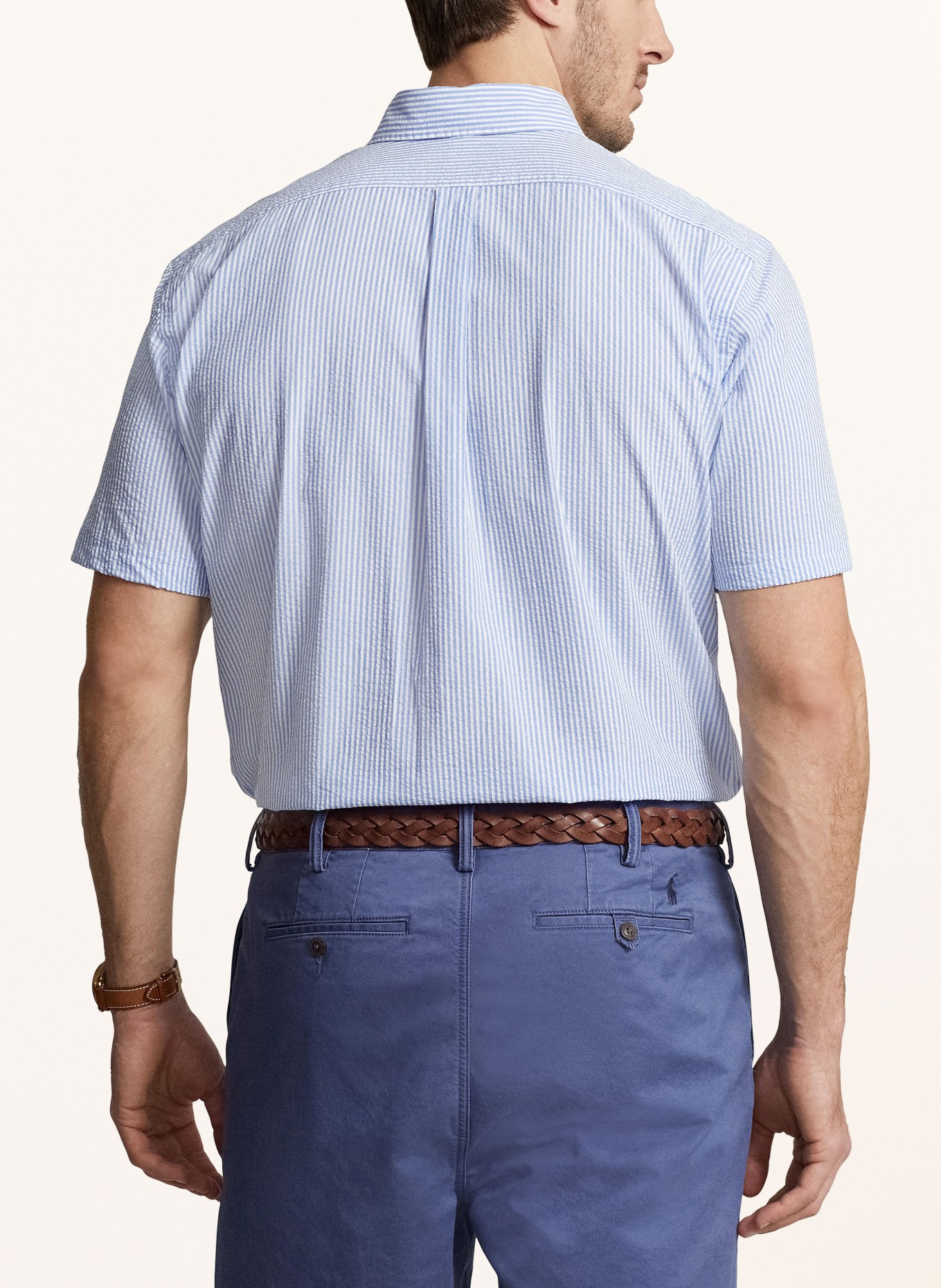 POLO RALPH LAUREN Big & Tall Kurzarm-Hemd Regular Fit, Farbe: BLAU/ WEISS (Bild 3)