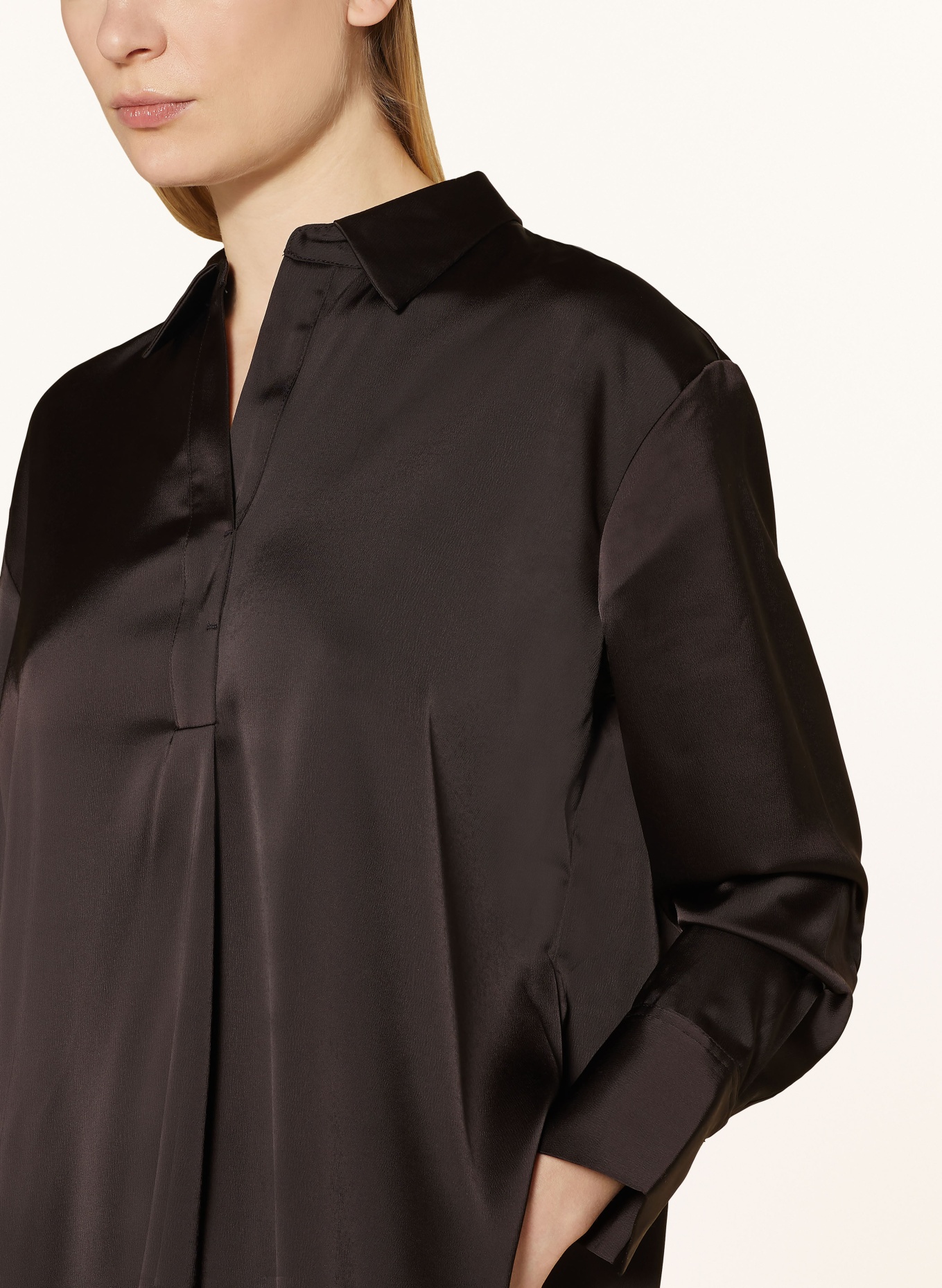 someday Shirt blouse ZANZA in satin, Color: BLACK (Image 4)