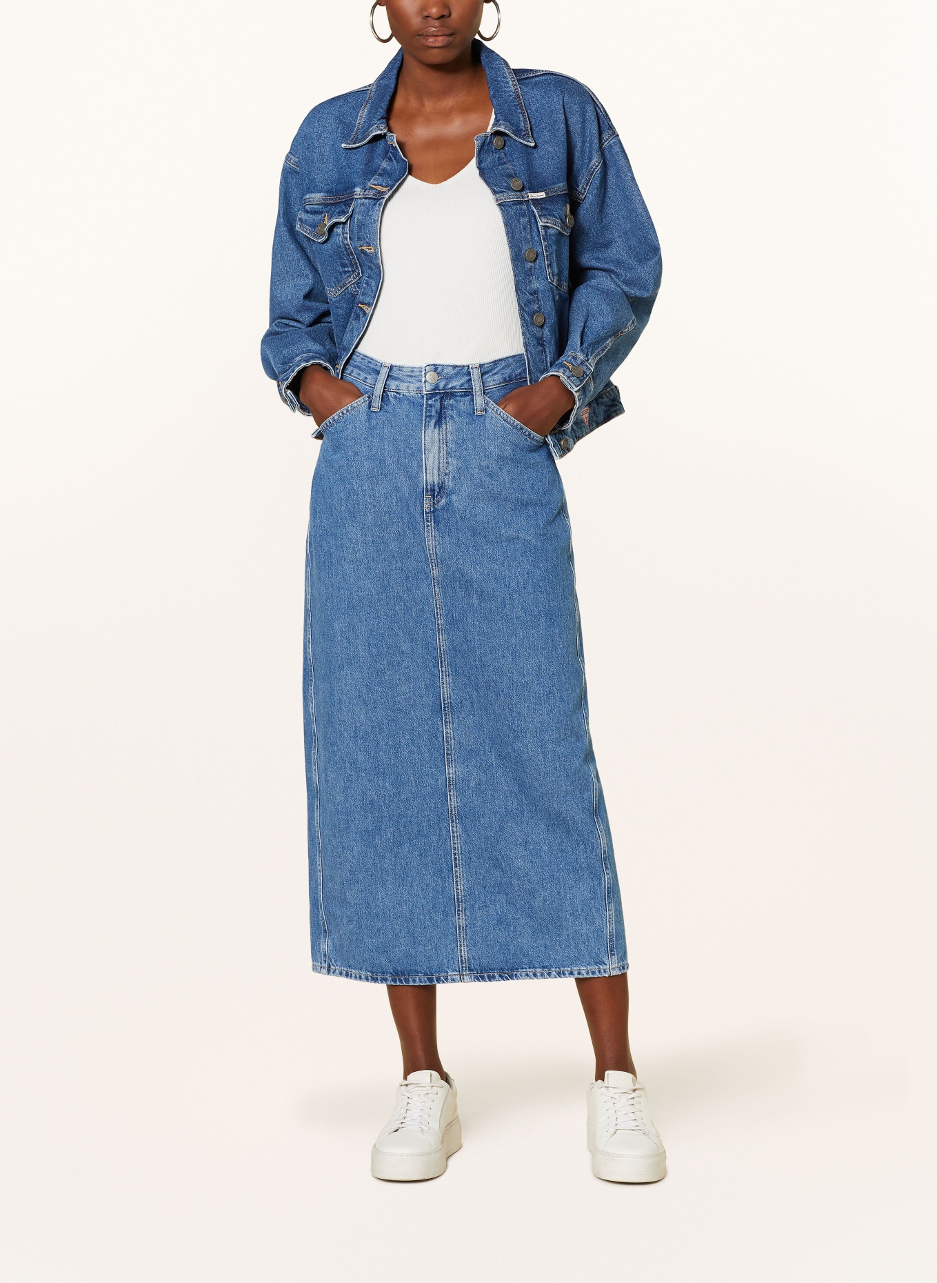 Calvin Klein Jeans Spódnica jeansowa, Kolor: 1AA Denim Light (Obrazek 2)