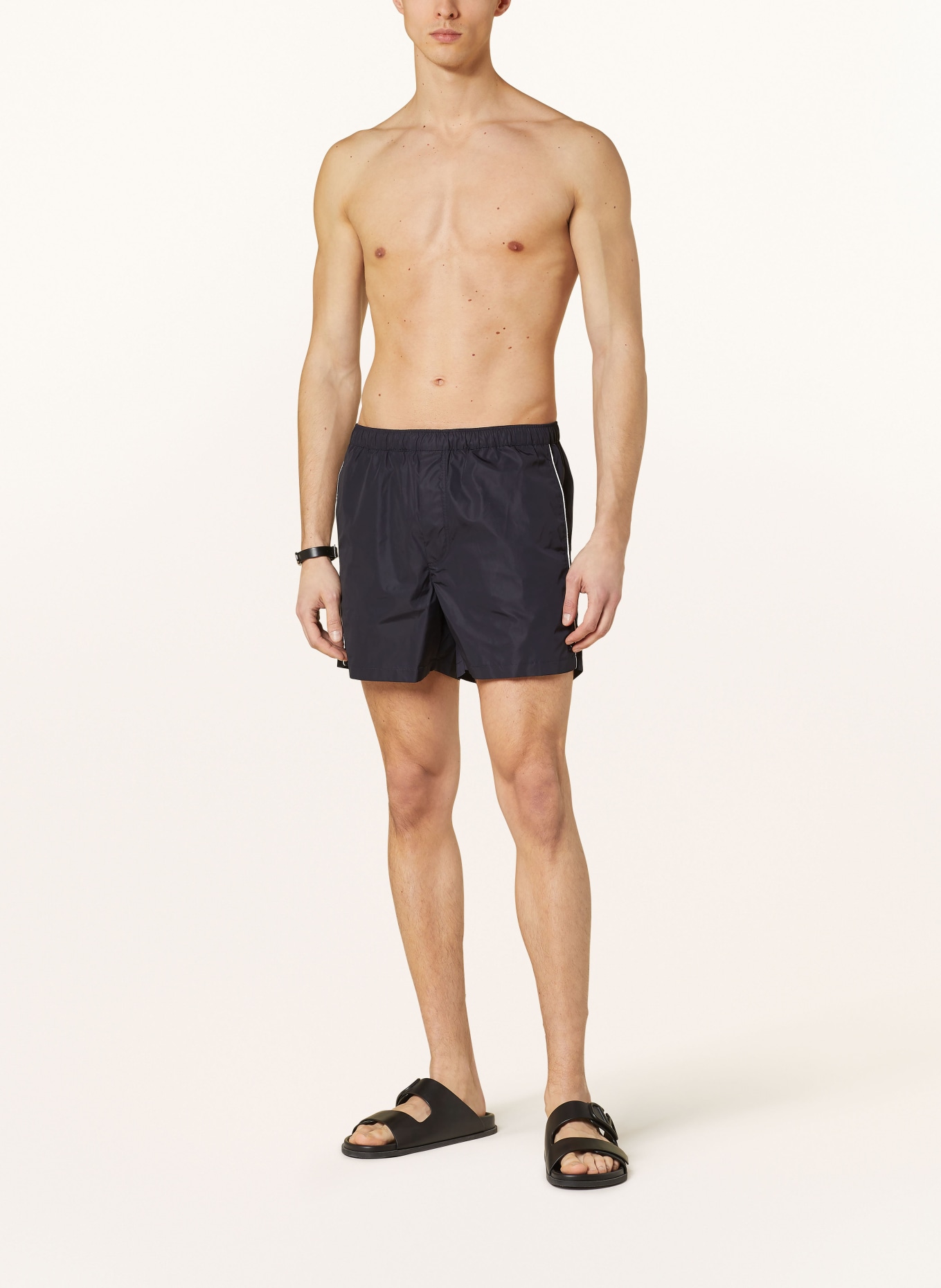 VALENTINO Swim shorts with rivet, Color: DARK BLUE (Image 2)