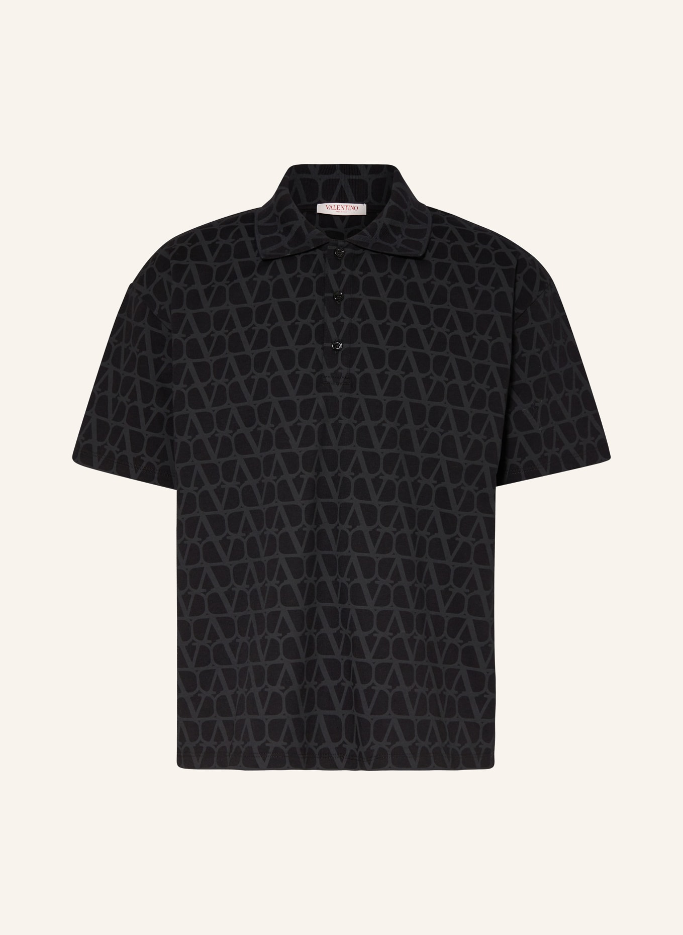 VALENTINO Polo shirt VLOGO ICONOGRAPH, Color: BLACK/ GRAY (Image 1)