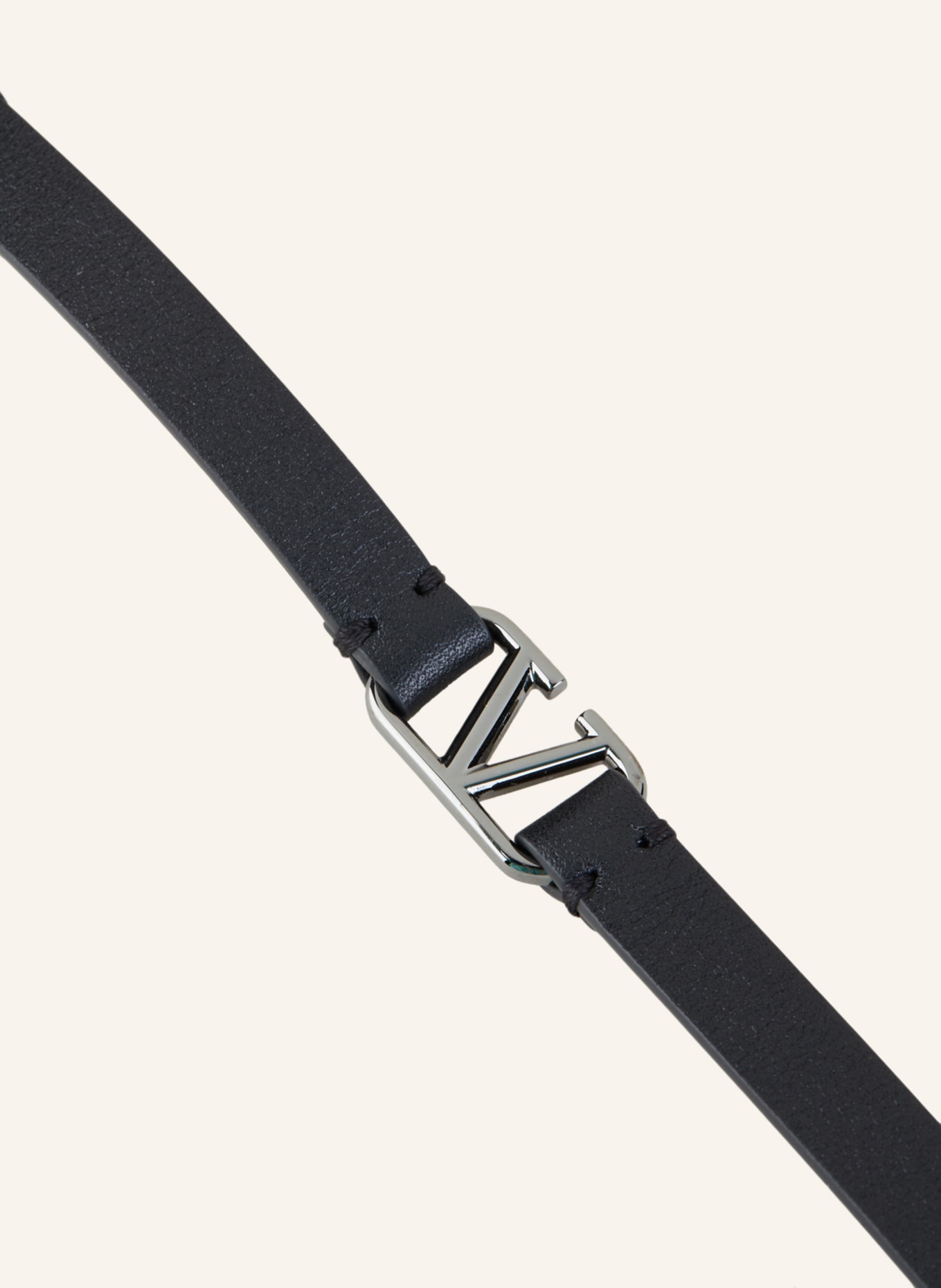 VALENTINO GARAVANI Leather bracelet VLOGO SIGNATURE, Color: BLACK (Image 2)
