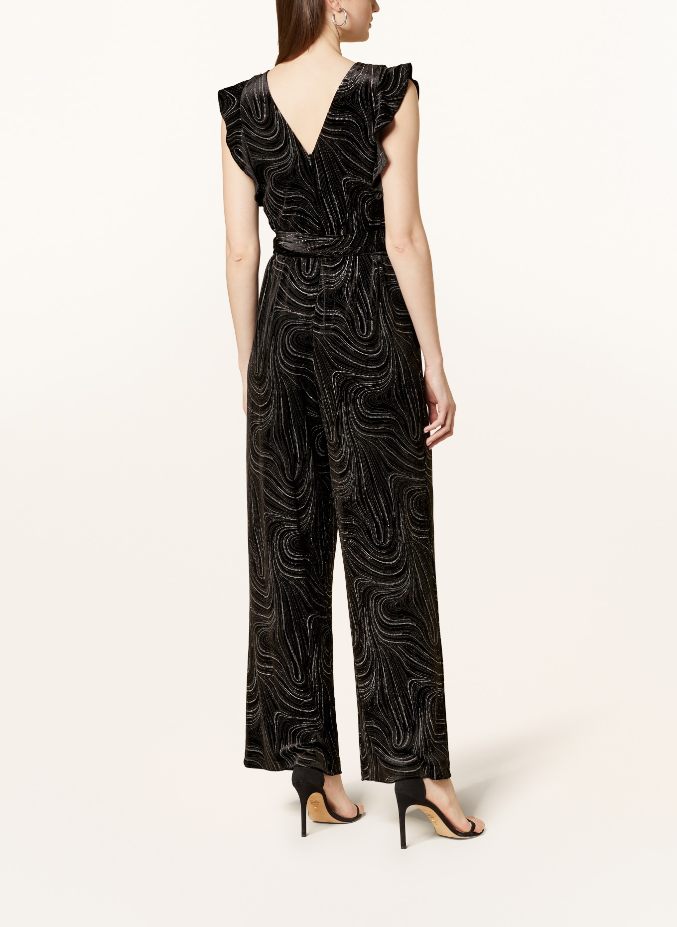 Phase Eight Jumpsuit VICTORIANA with glitter thread, Color: BLACK/ SILVER/ RED (Image 3)