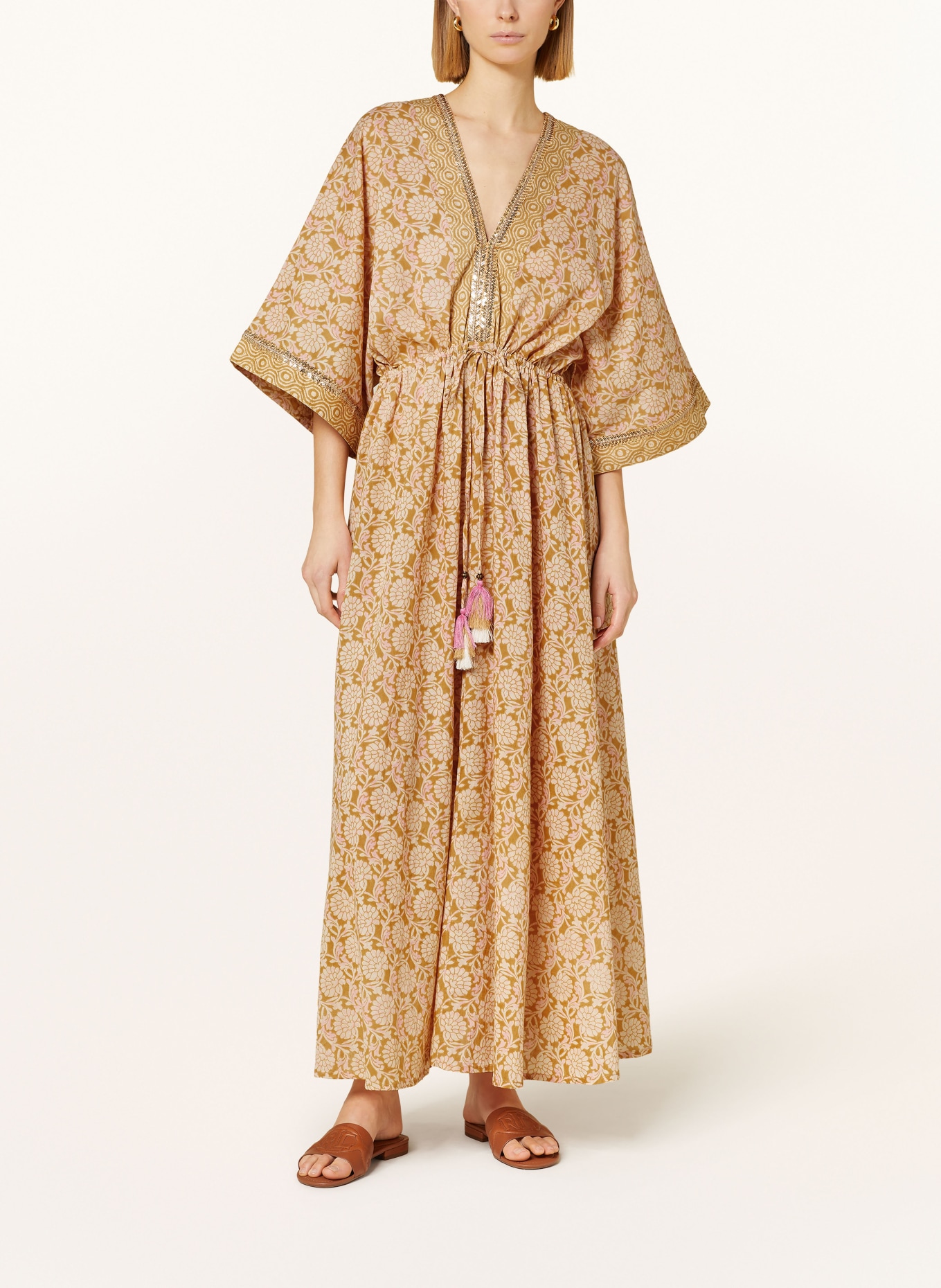 summum woman Dress with sequins, Color: CAMEL/ ROSE GOLD (Image 2)