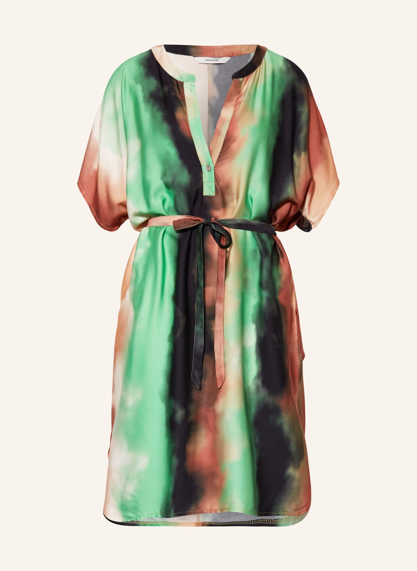summum woman Dress, Color: LIGHT GREEN/ DARK ORANGE/ DARK BLUE (Image 1)
