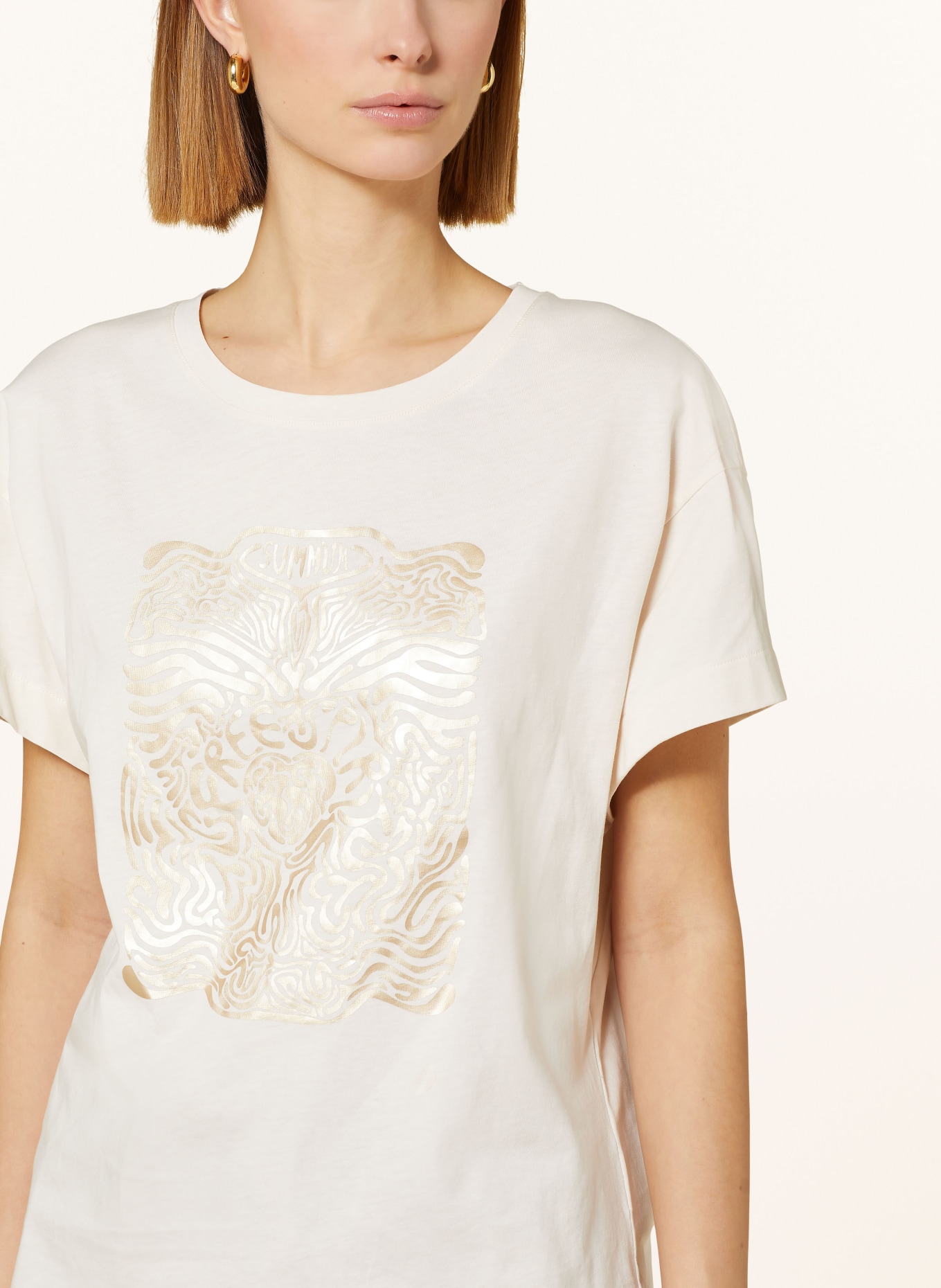 summum woman T-shirt, Color: ECRU/ GOLD (Image 4)