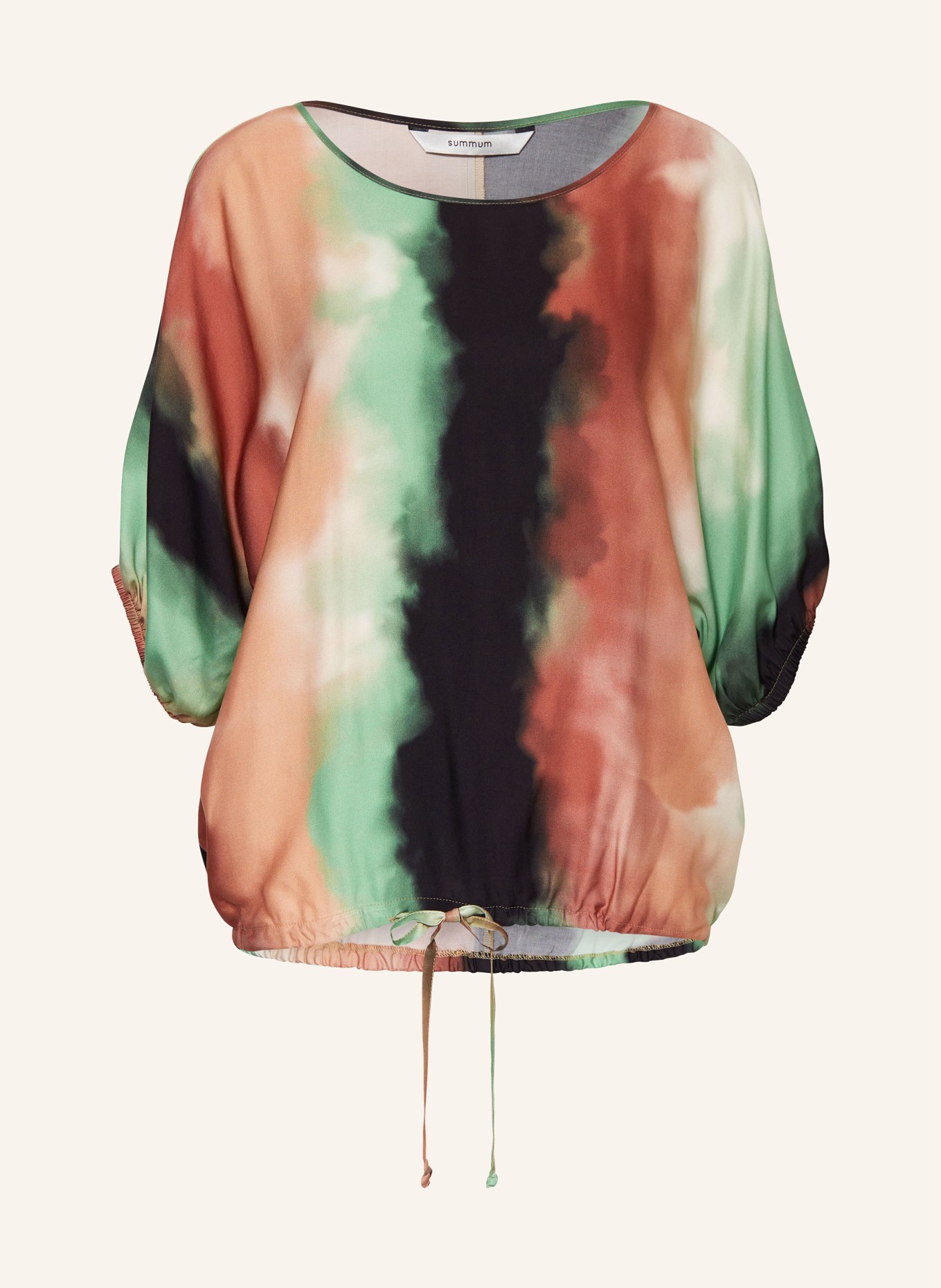 summum woman Blusenshirt aus Satin, Farbe: DUNKELORANGE/ DUNKELBLAU (Bild 1)