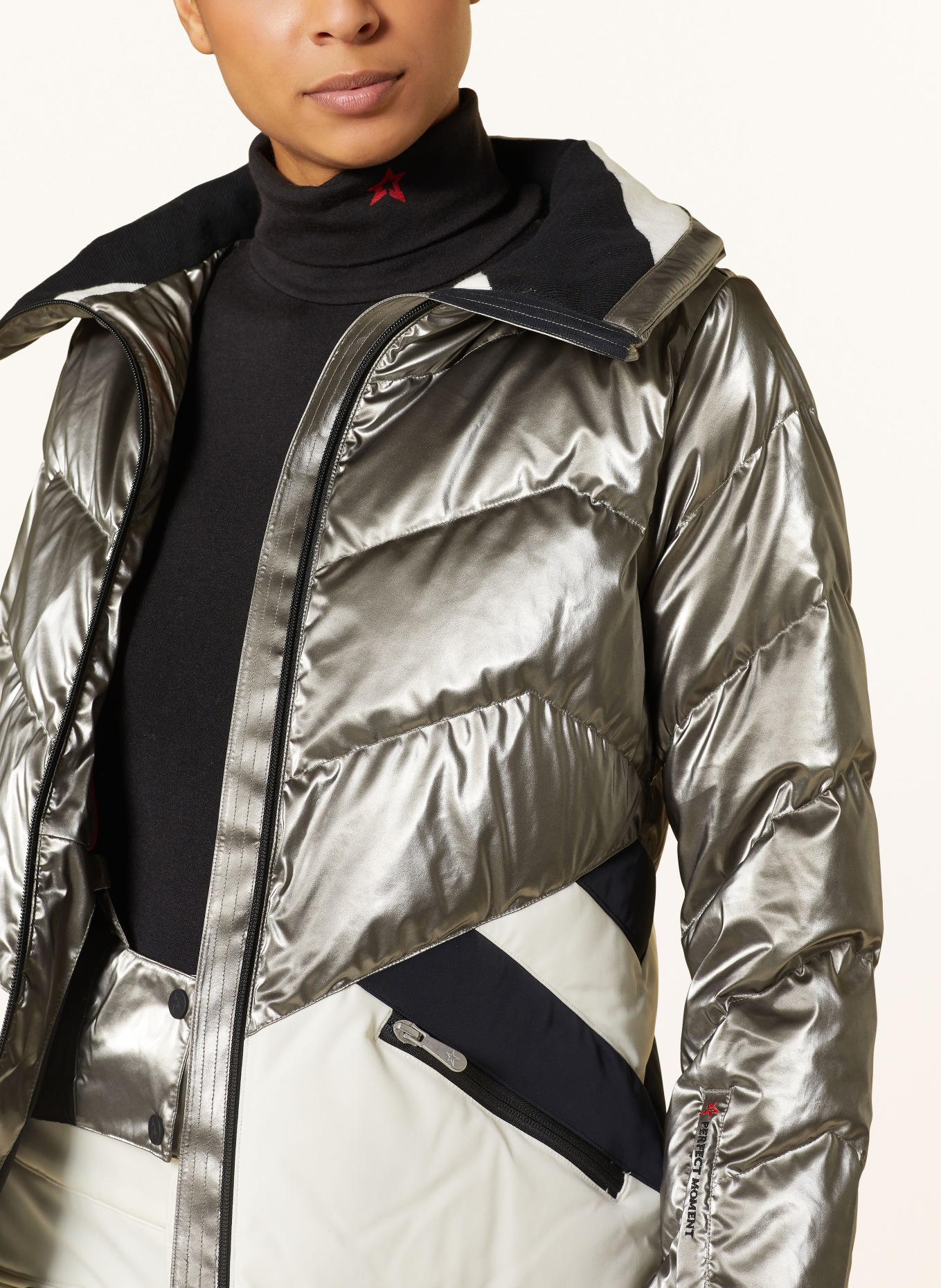 PERFECT MOMENT Down ski jacket DUVET, Color: WHITE/ SILVER/ BLACK (Image 4)
