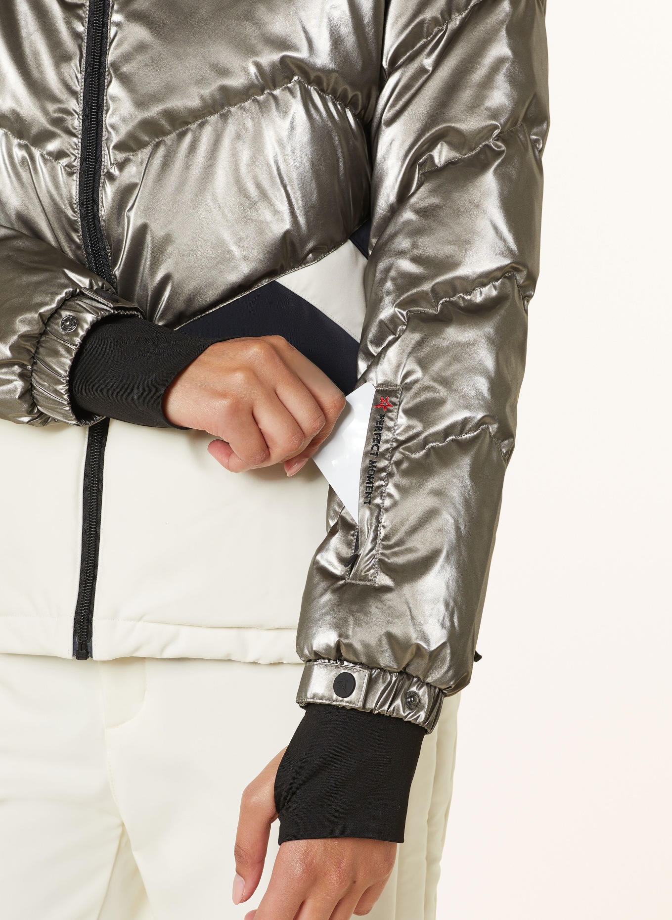 PERFECT MOMENT Down ski jacket DUVET, Color: WHITE/ SILVER/ BLACK (Image 5)