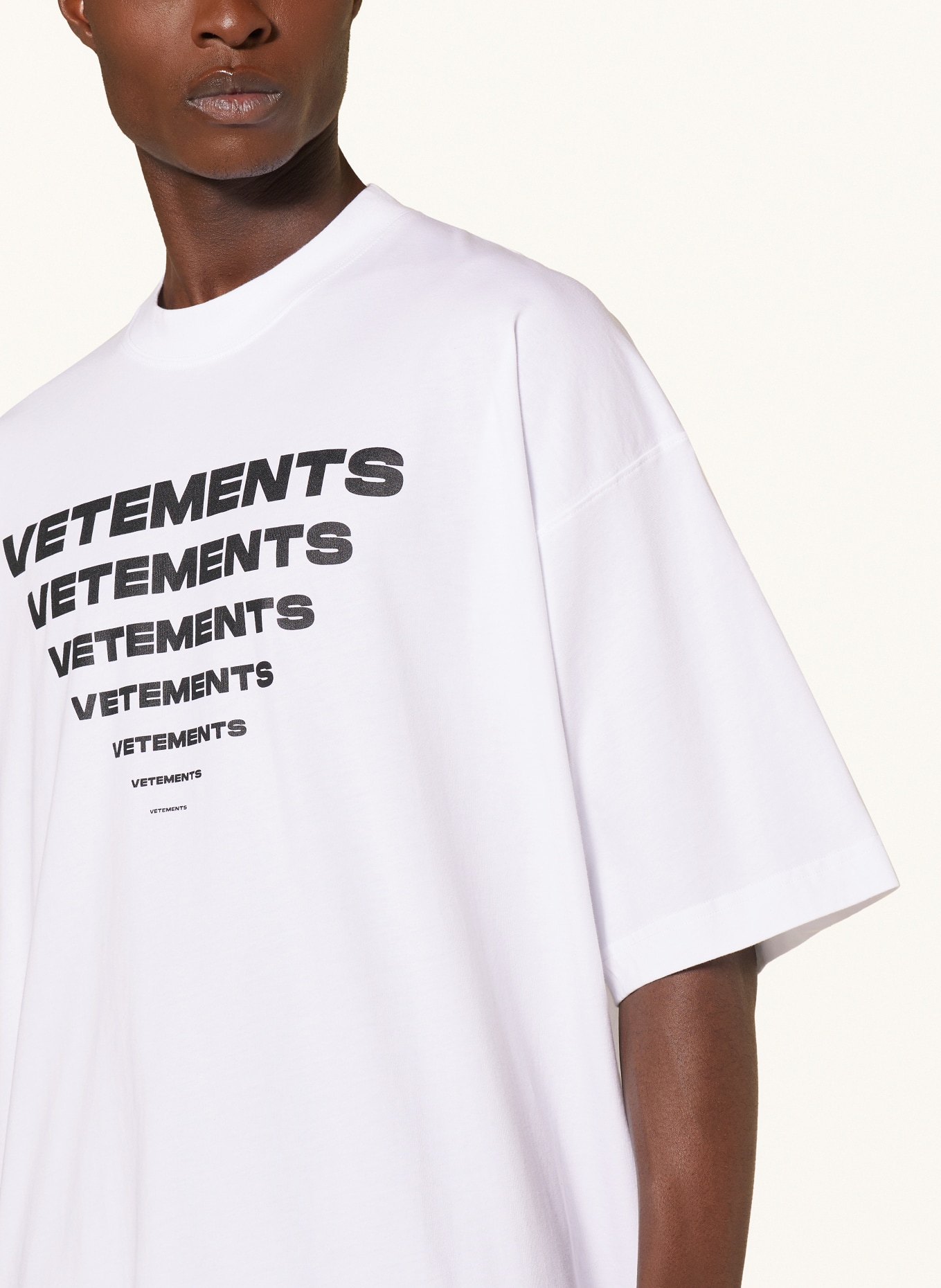 VETEMENTS Oversized shirt, Color: WHITE/ BLACK (Image 4)