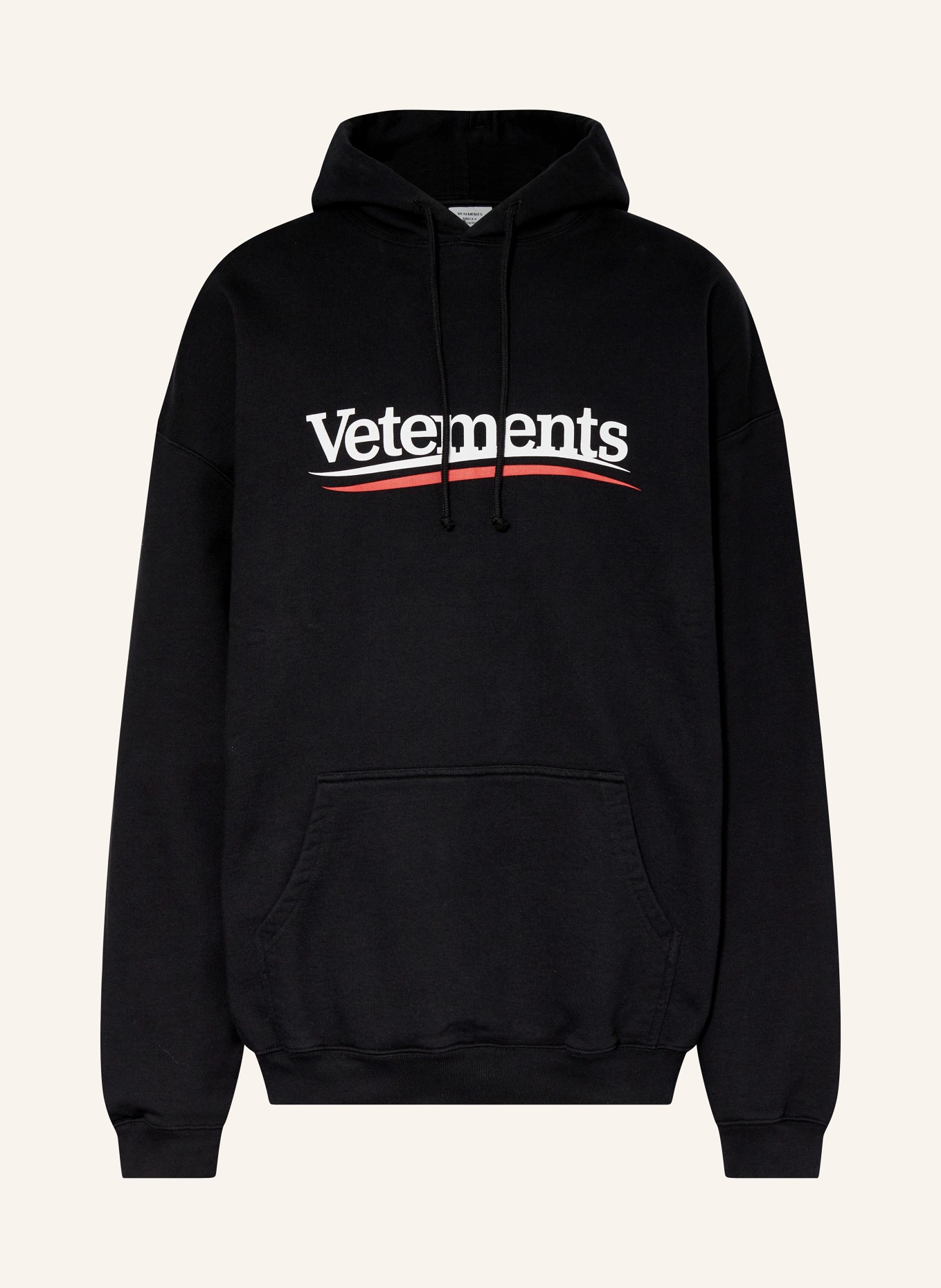 VETEMENTS Oversized hoodie, Color: BLACK/ WHITE/ RED (Image 1)
