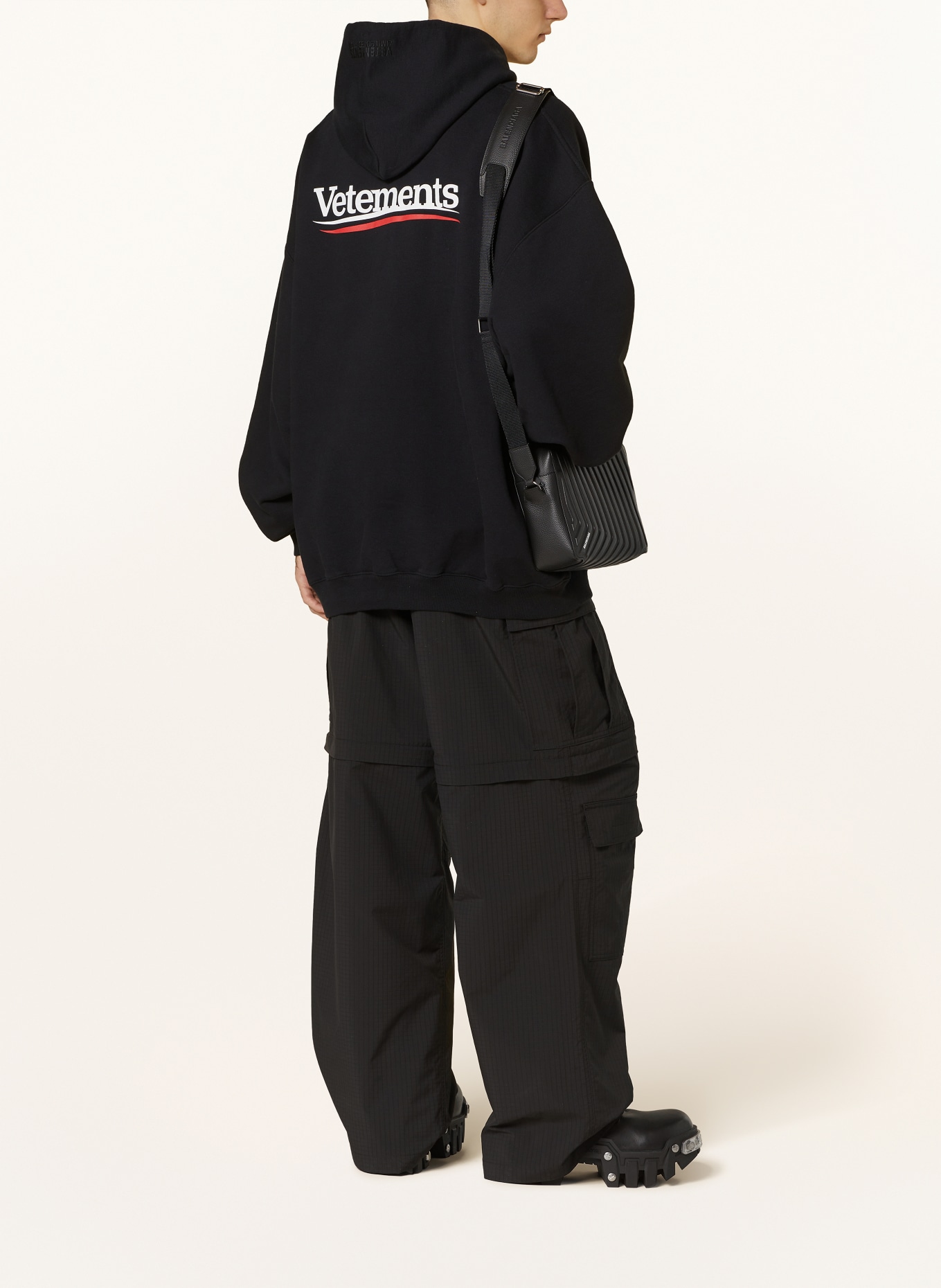 VETEMENTS Oversized hoodie, Color: BLACK/ WHITE/ RED (Image 3)