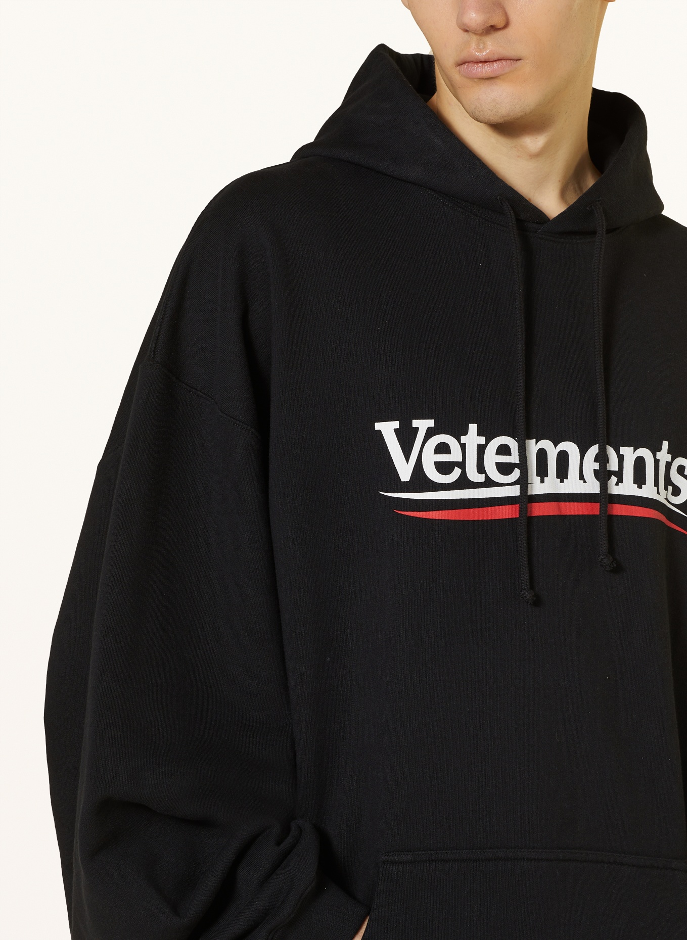 VETEMENTS Oversized hoodie, Color: BLACK/ WHITE/ RED (Image 4)