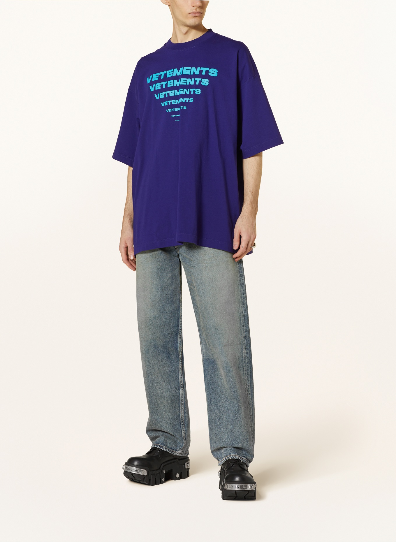VETEMENTS Oversized-Shirt, Farbe: DUNKELLILA/ BLAU (Bild 2)
