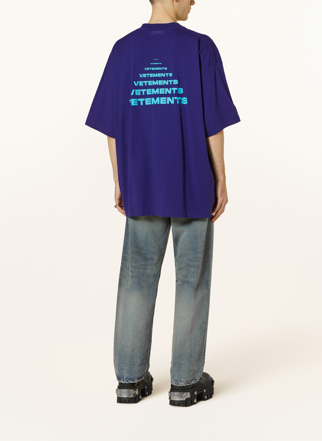VETEMENTS Oversized shirt, Color: DARK PURPLE/ BLUE (Image 3)