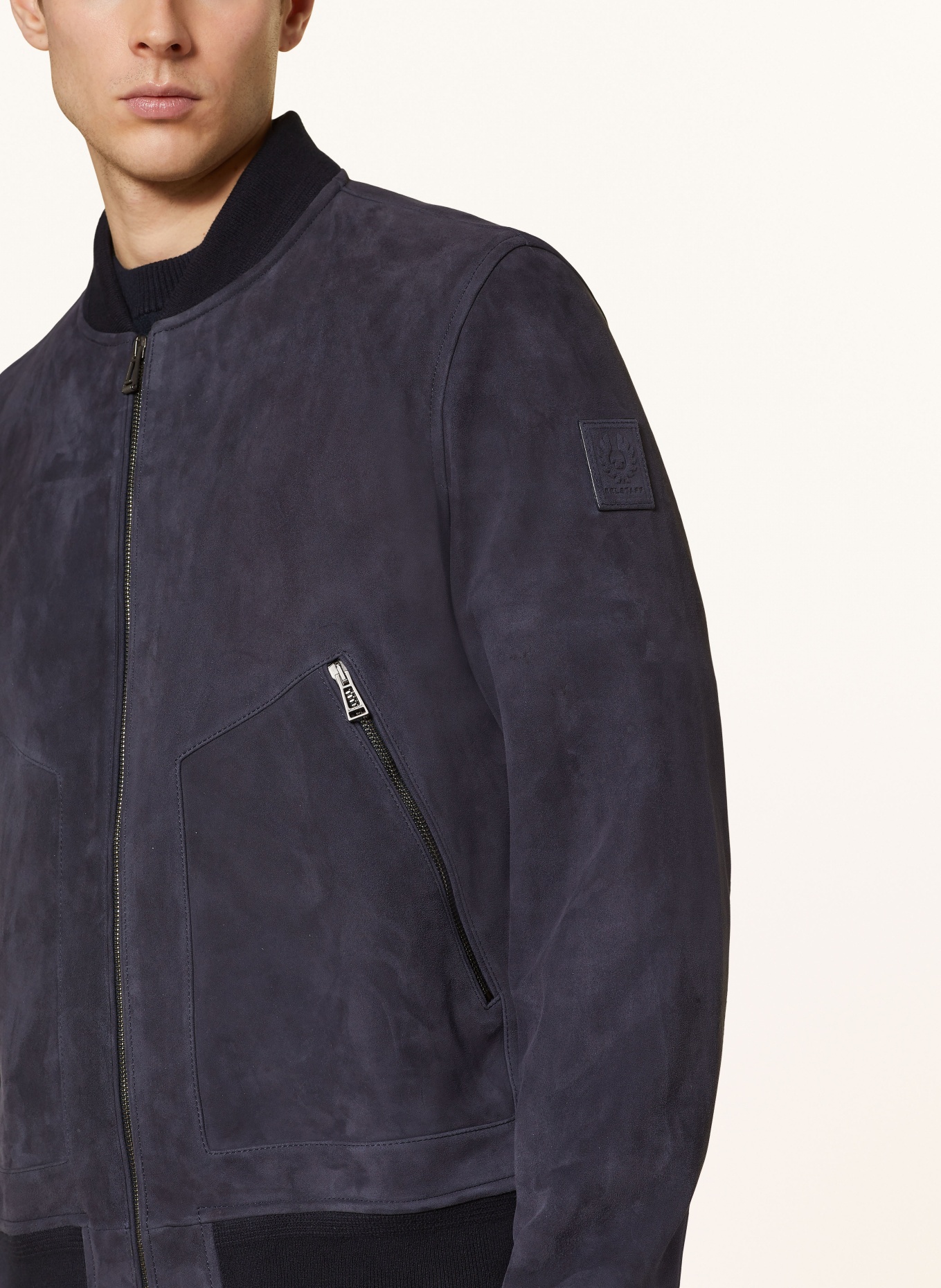 Belstaff blue leather on sale jacket