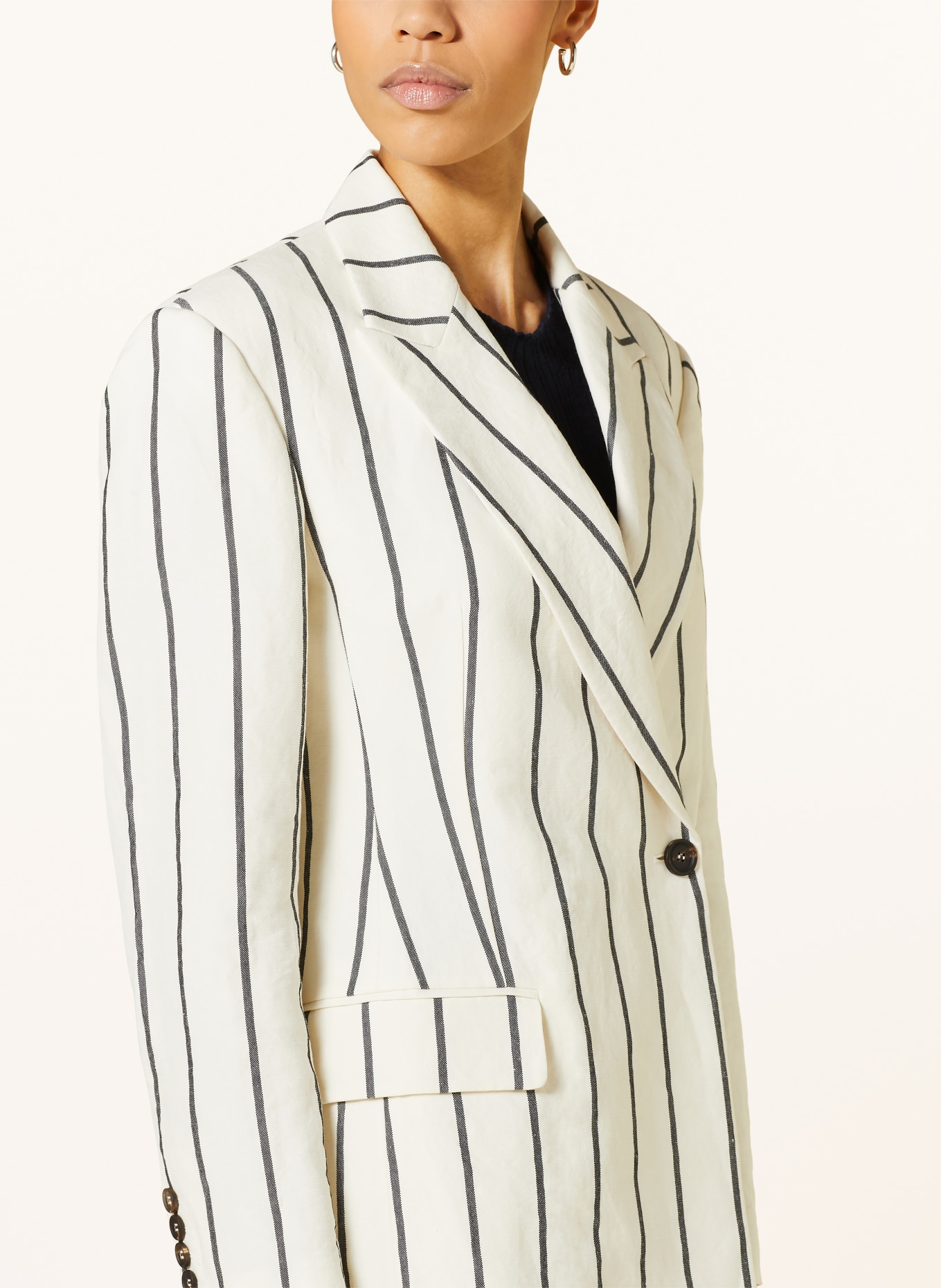 BRUNELLO CUCINELLI Blazer with linen, Color: BEIGE/ BLACK (Image 4)